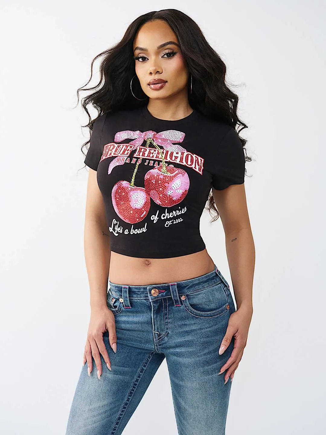 Women's Cherry Short Sleeve Baby T-Shirt