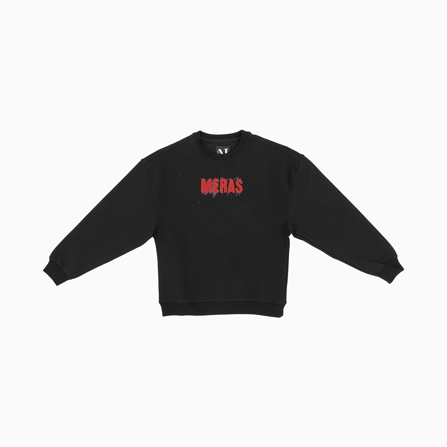 meras-womens-chenille-patch-sweatshirt-mcw2307-blkred