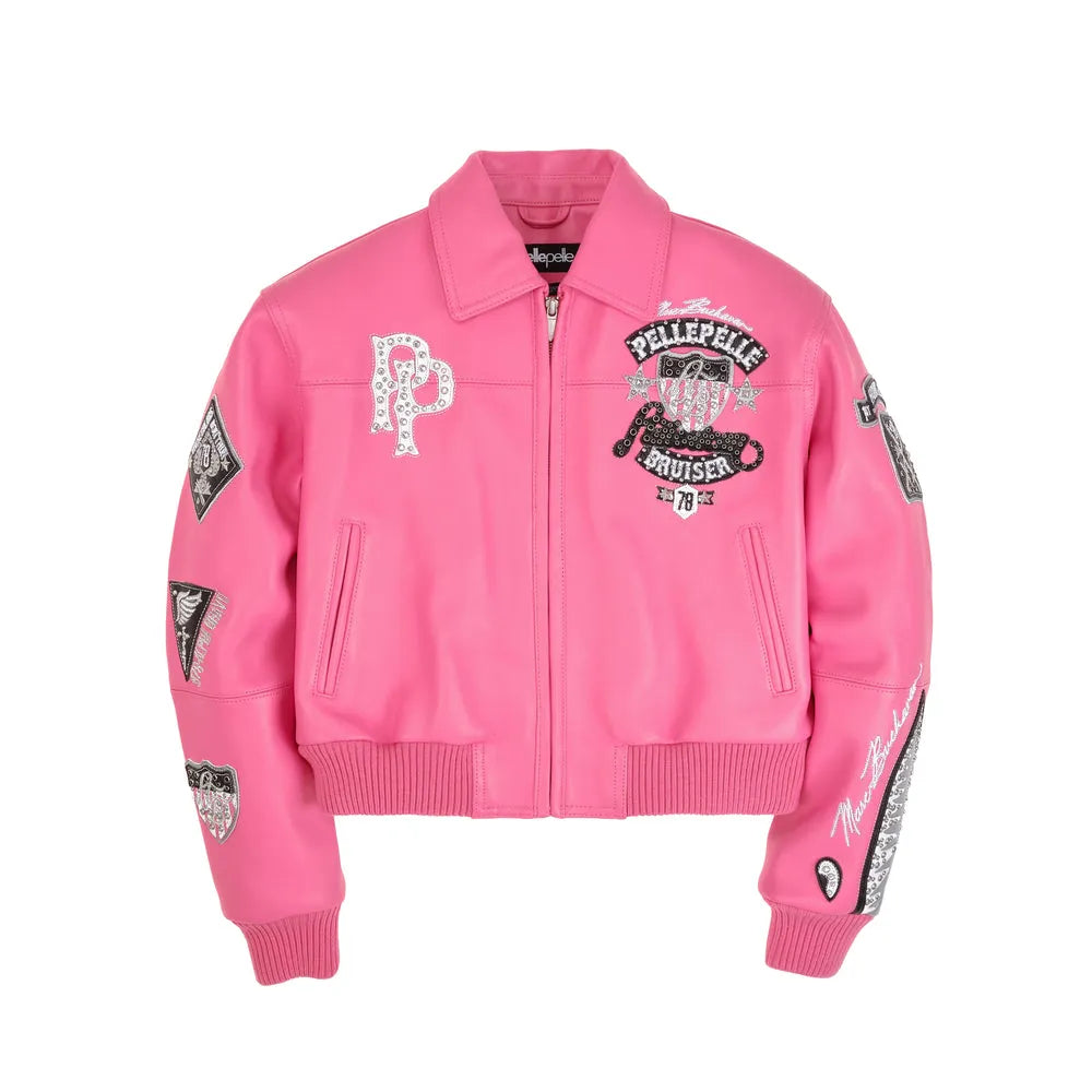 Women's American Bruiser Crop Leather Jacket