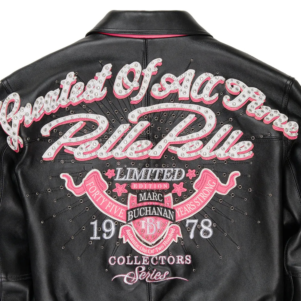Women's Greatest Of All Time Crop Leather Jacket