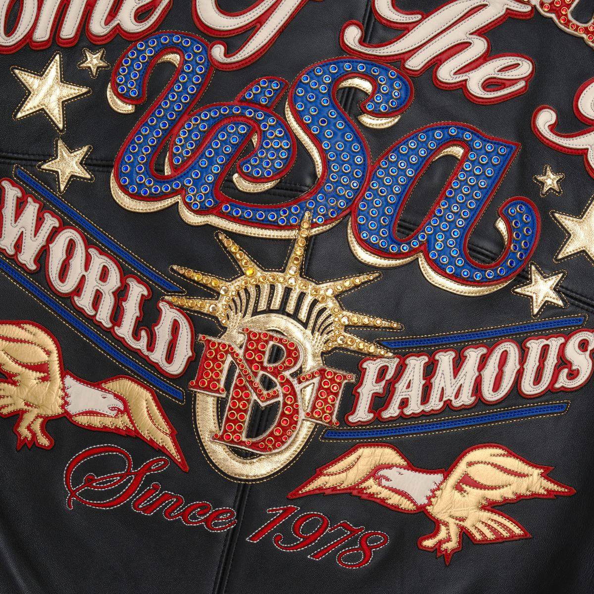 Men's Stars And Stripes Leather Jacket