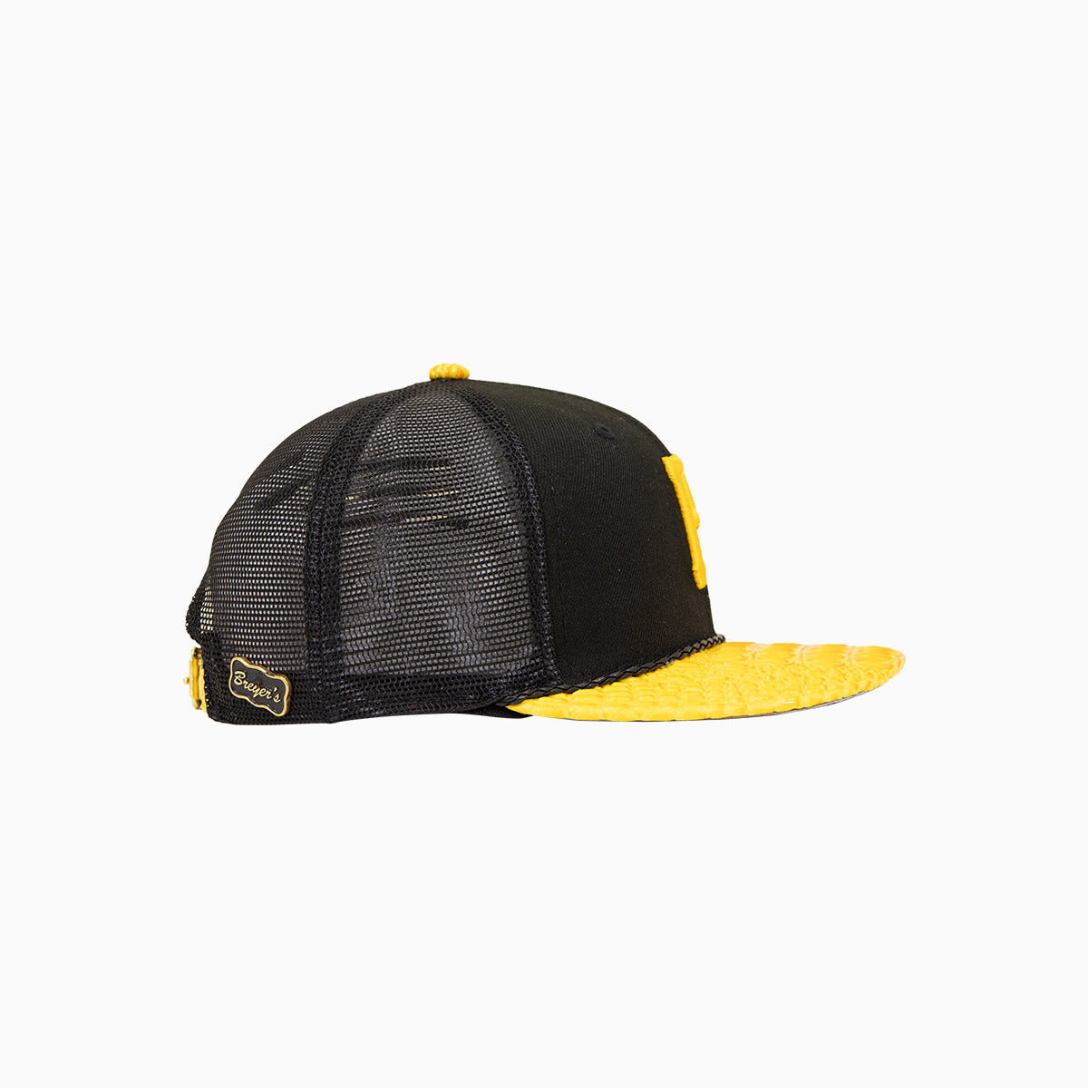 breyers-buck-50-pittsburgh-pirates-trucker-hat-with-leather-visor-breyers-tppth-black-yellow