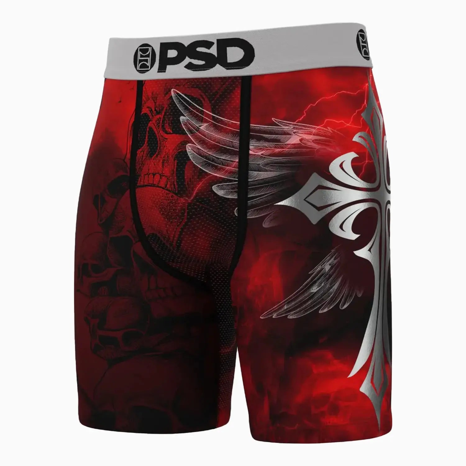 Men's Silver Wing Red Standard Length Boxer PSD Underwear - Tops and Bottoms USA