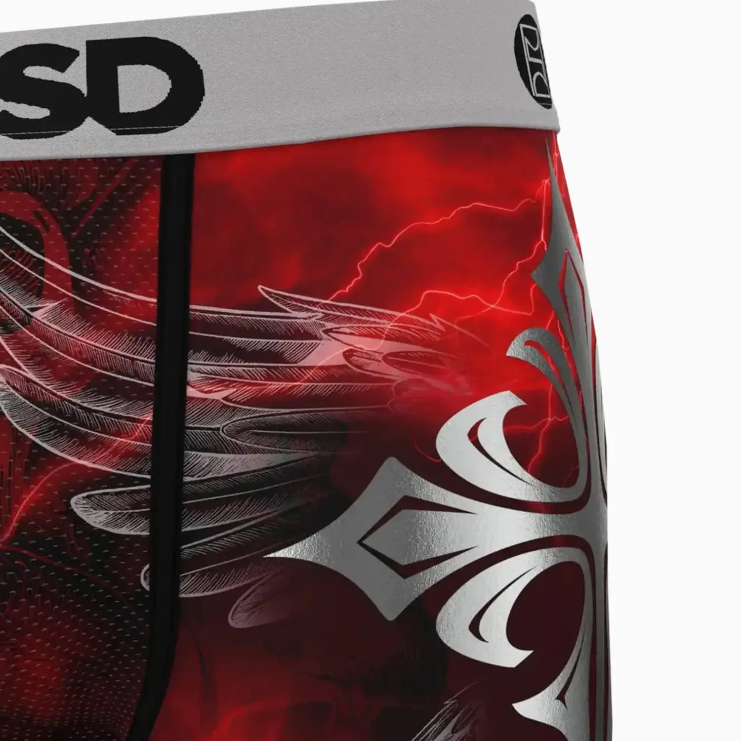 Men's Silver Wing Red Standard Length Boxer PSD Underwear - Tops and Bottoms USA