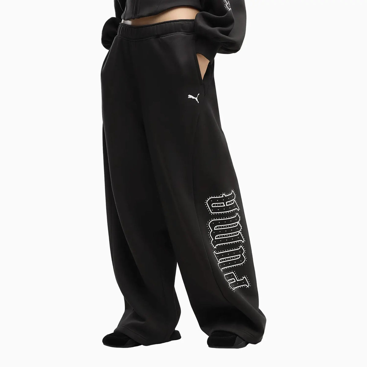 Women's Street Glam Slouchy Bedazzled Outfit Puma - Tops and Bottoms USA