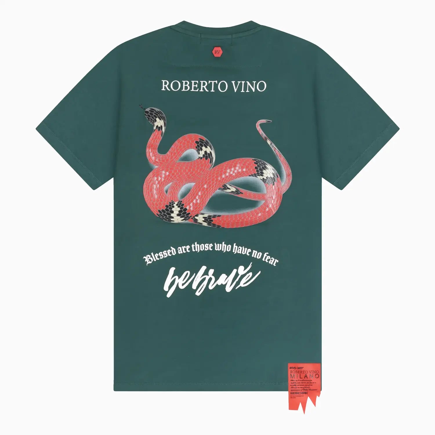 Men's Brave Snake Crew Neck T-Shirt Roberto Vino - Tops and Bottoms USA