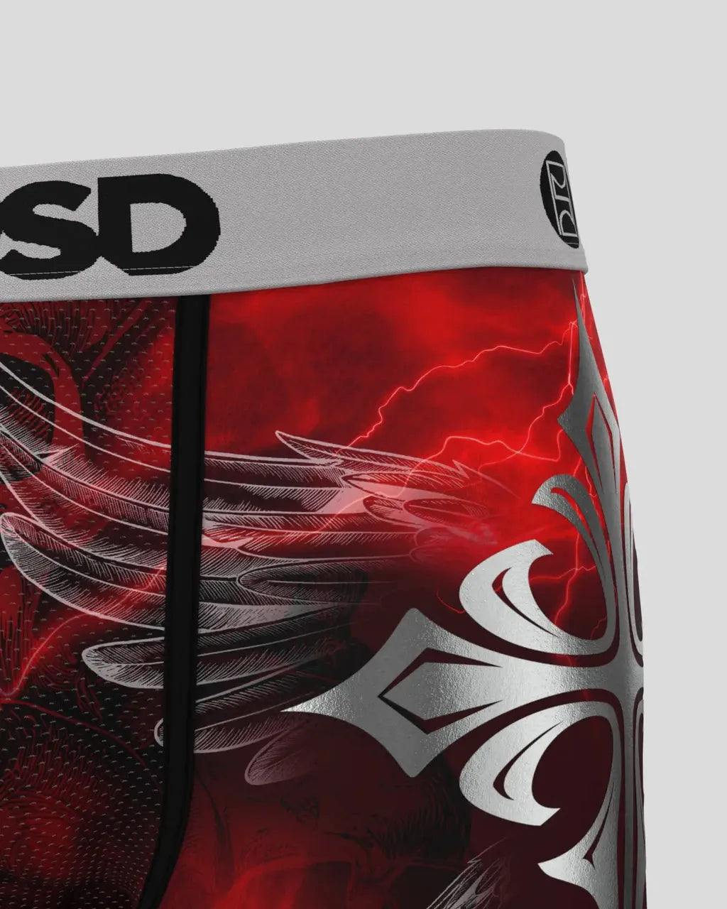 Men's Silver Wing Red Standard Length Boxer