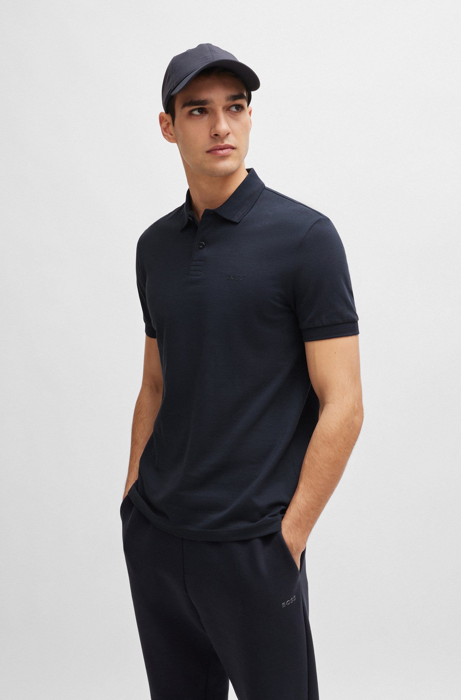 Men's Cotton Piqué Regular Fit Polo Shirt with Tonal Logo
