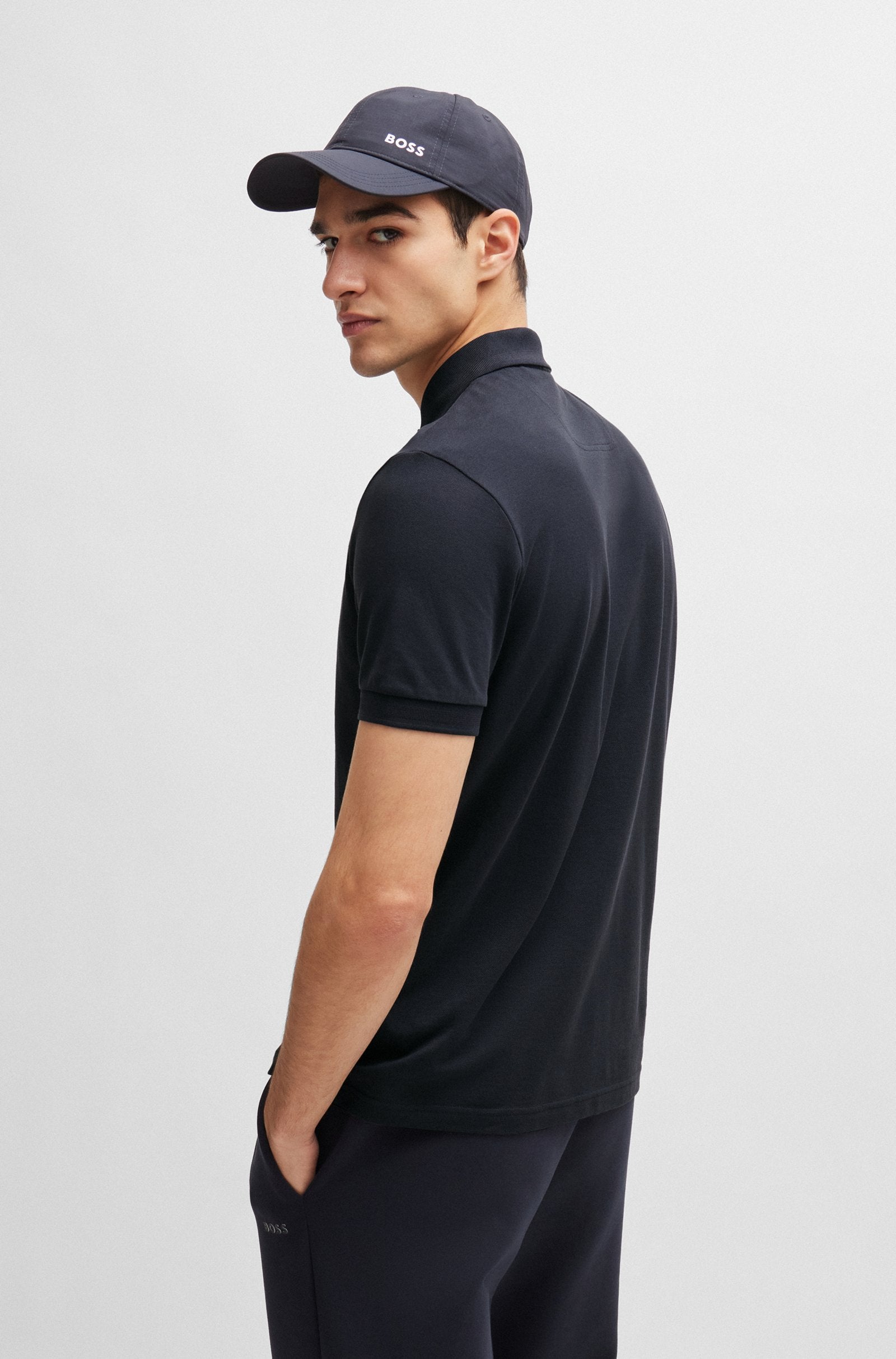 Men's Cotton Piqué Regular Fit Polo Shirt with Tonal Logo
