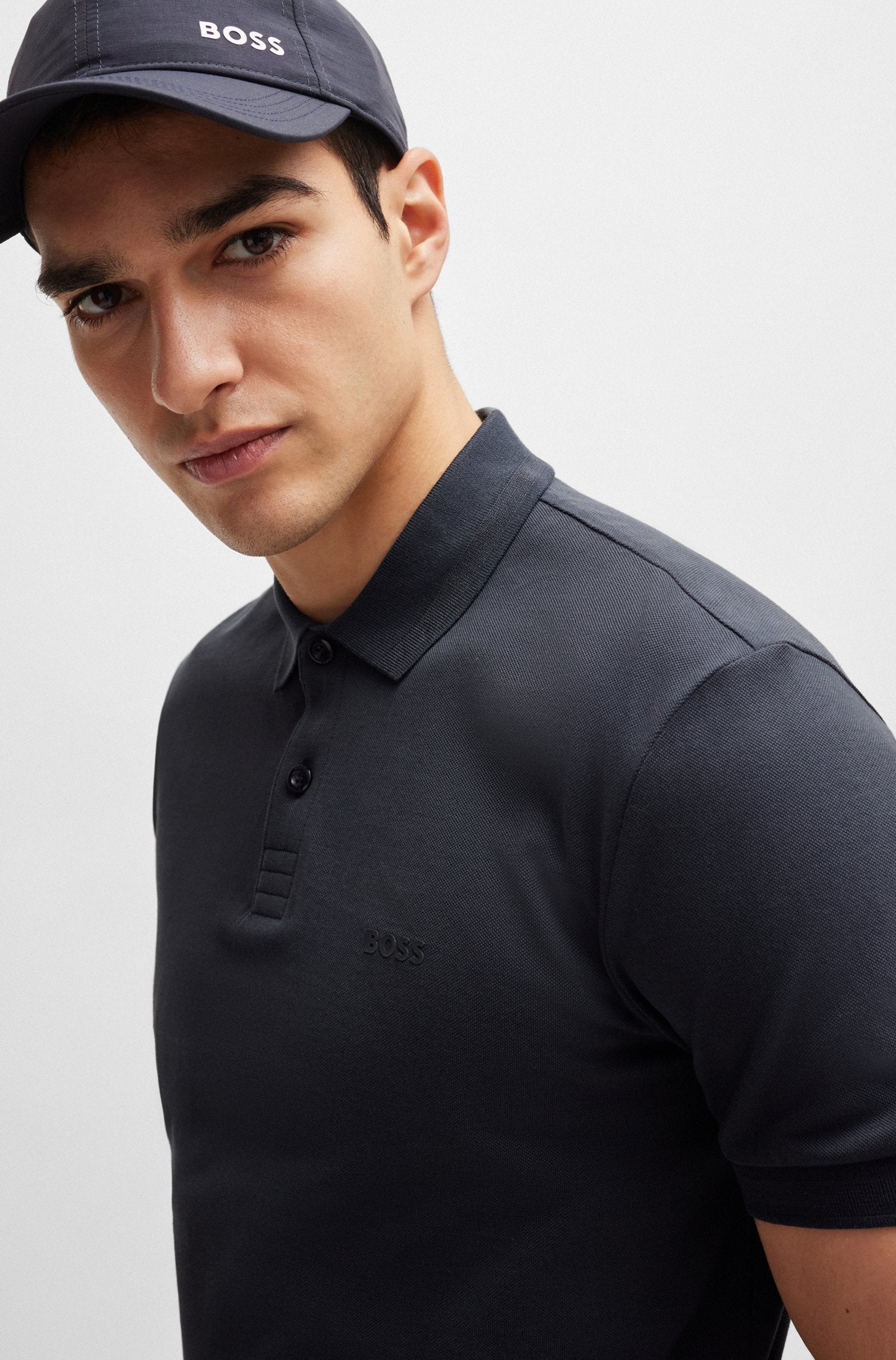 Men's Cotton Piqué Regular Fit Polo Shirt with Tonal Logo