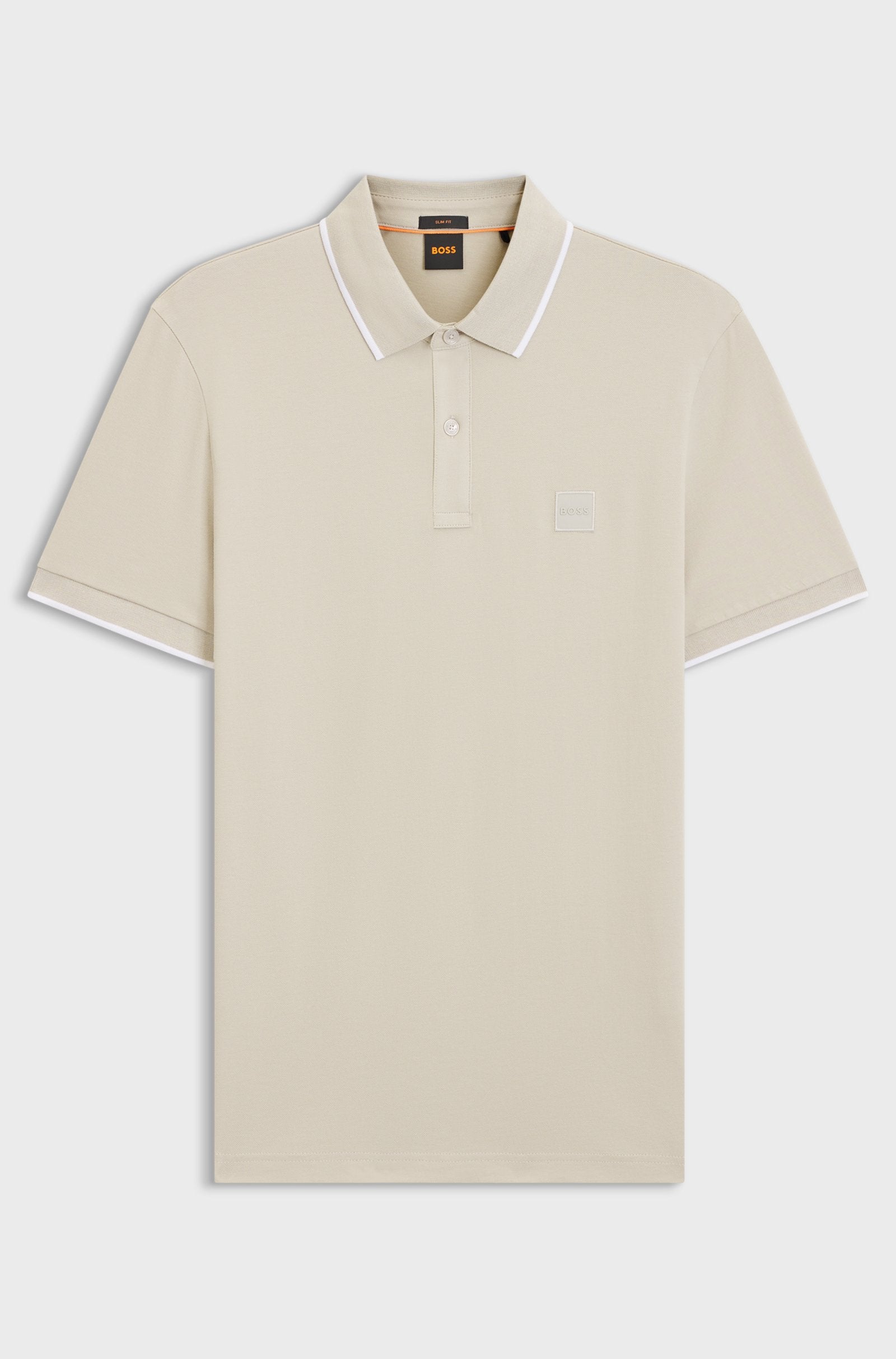 Men's Slim Fit Polo Shirt in Stretch-Cotton Piqué