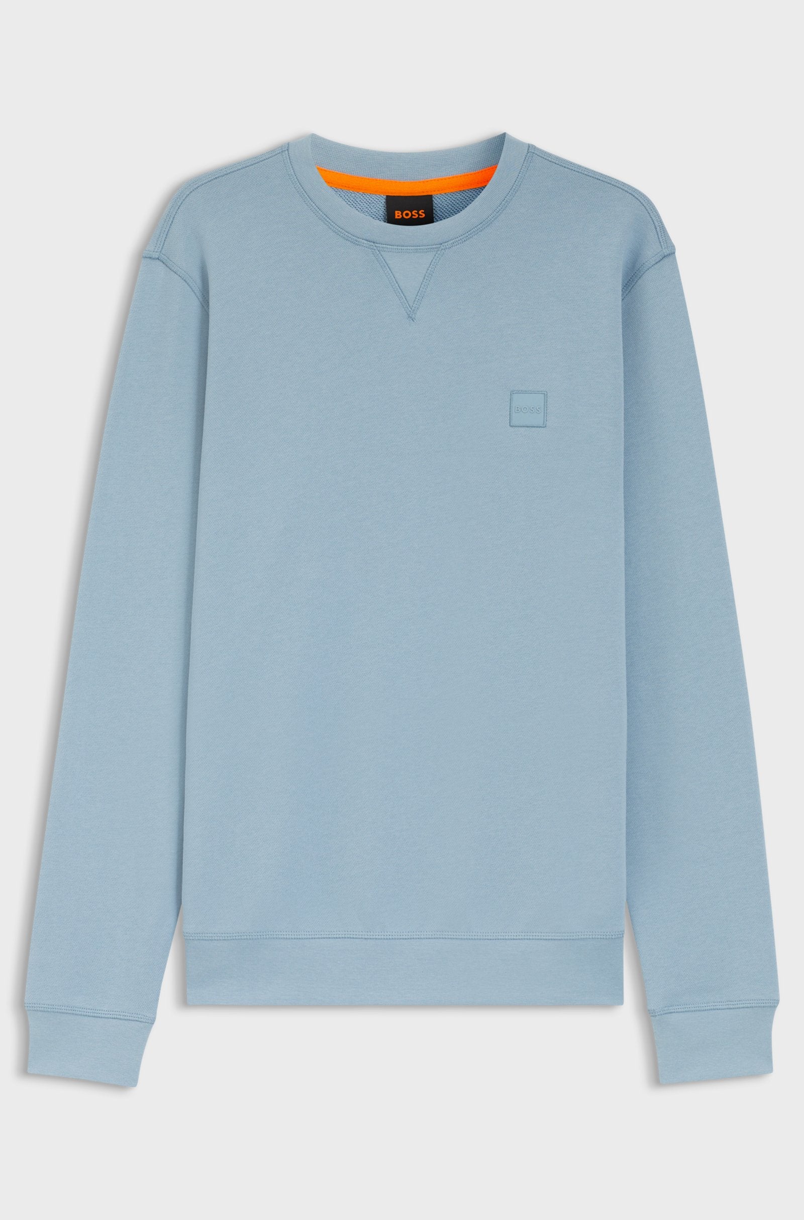 Men's Cotton Terry Sweatshirt with Logo Patch