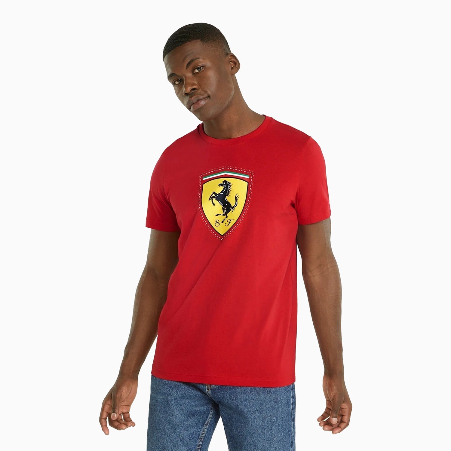 Men's Ferrari Race Colored Big Shield T Shirt