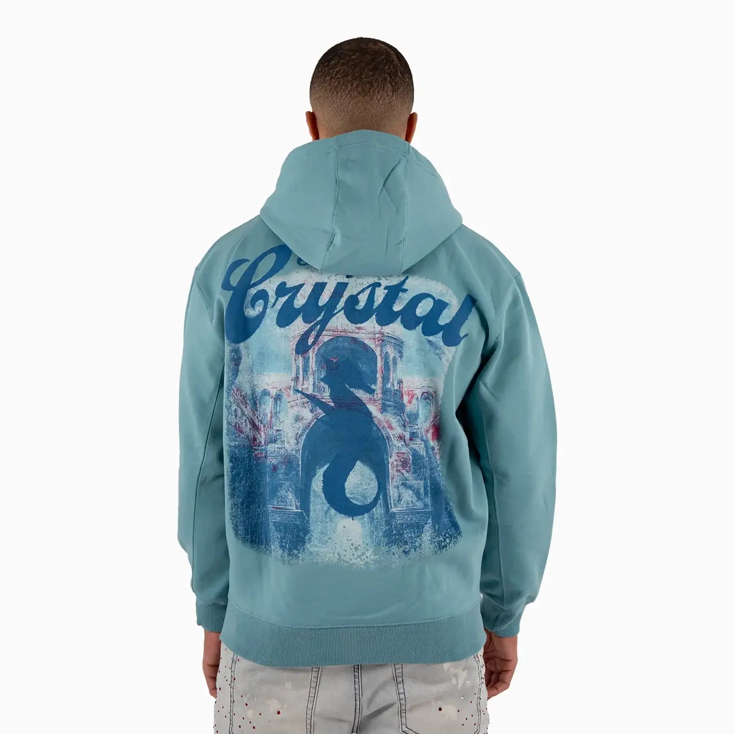 Men's LC Rhine Stone Sea Horses Hoodie