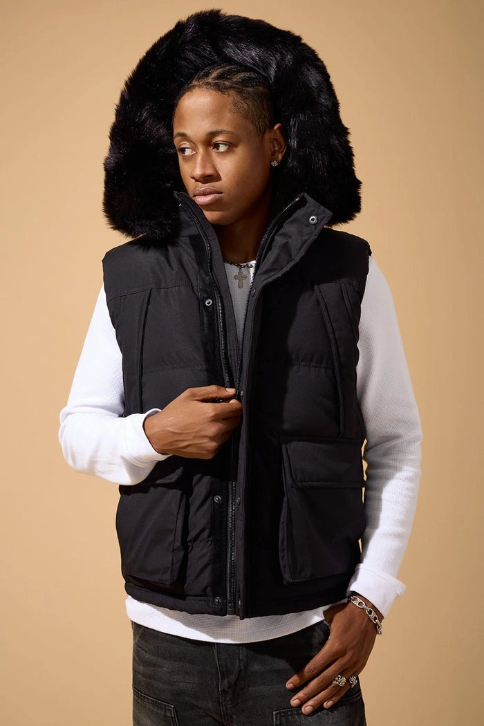 Men's Yukon Fur Lined Puffer Vest