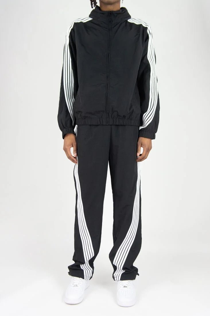 Kid's Striped Nylon Windbreaker Set Rebel Minds - Tops and Bottoms USA
