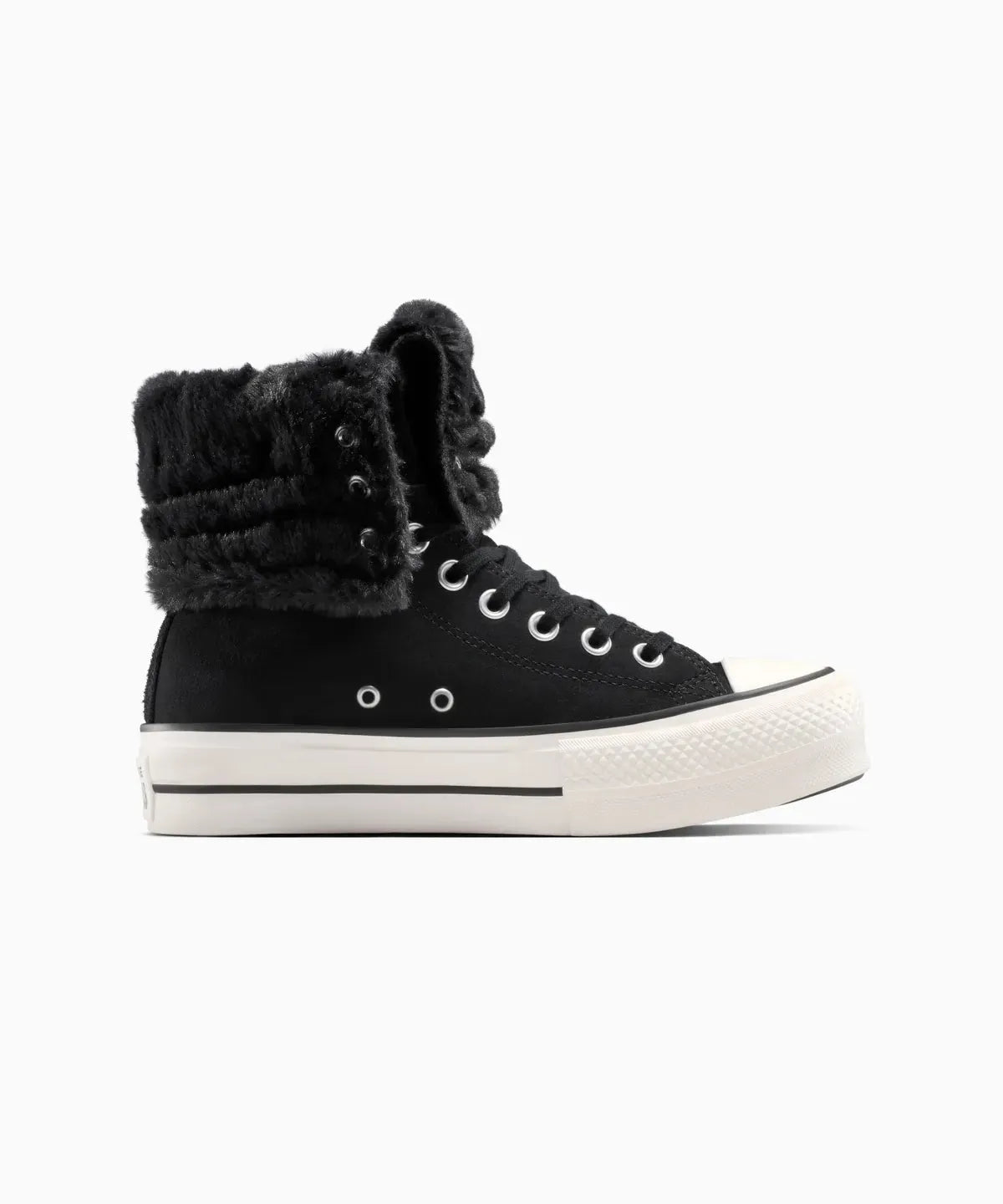 Women's All Star Fold Over Lift X-Hi Faux Fur