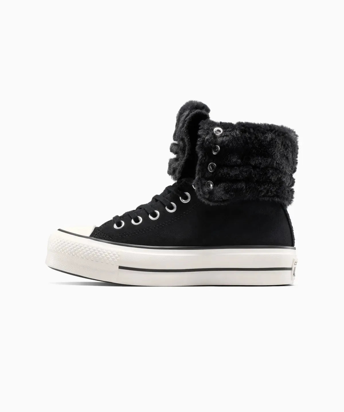 Women's All Star Fold Over Lift X-Hi Faux Fur