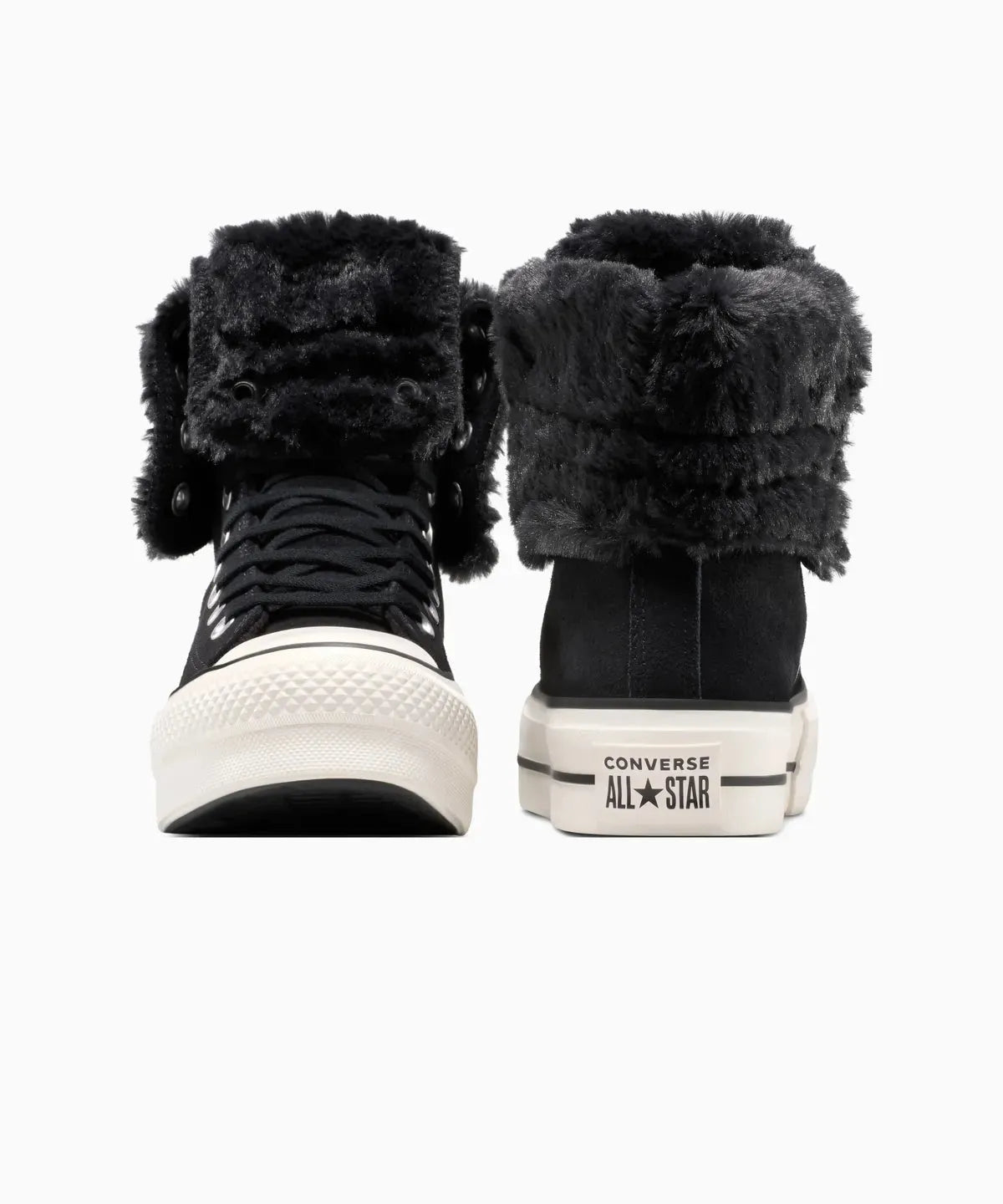 Women's All Star Fold Over Lift X-Hi Faux Fur