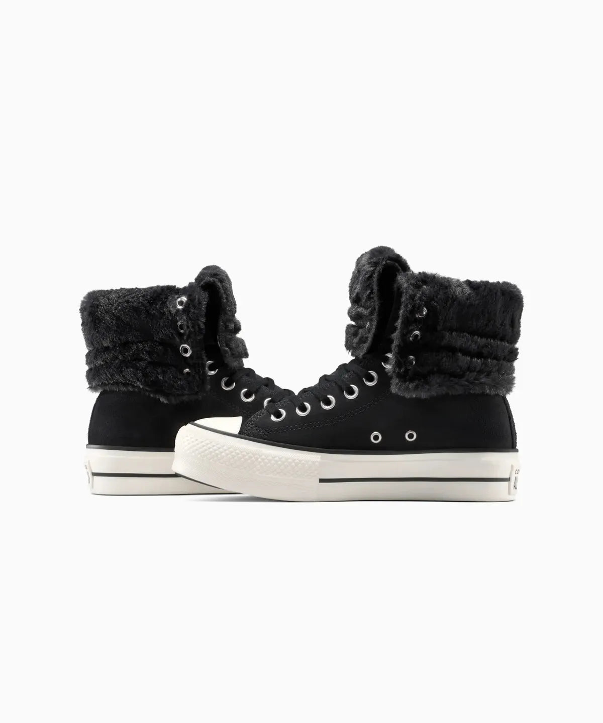 Women's All Star Fold Over Lift X-Hi Faux Fur