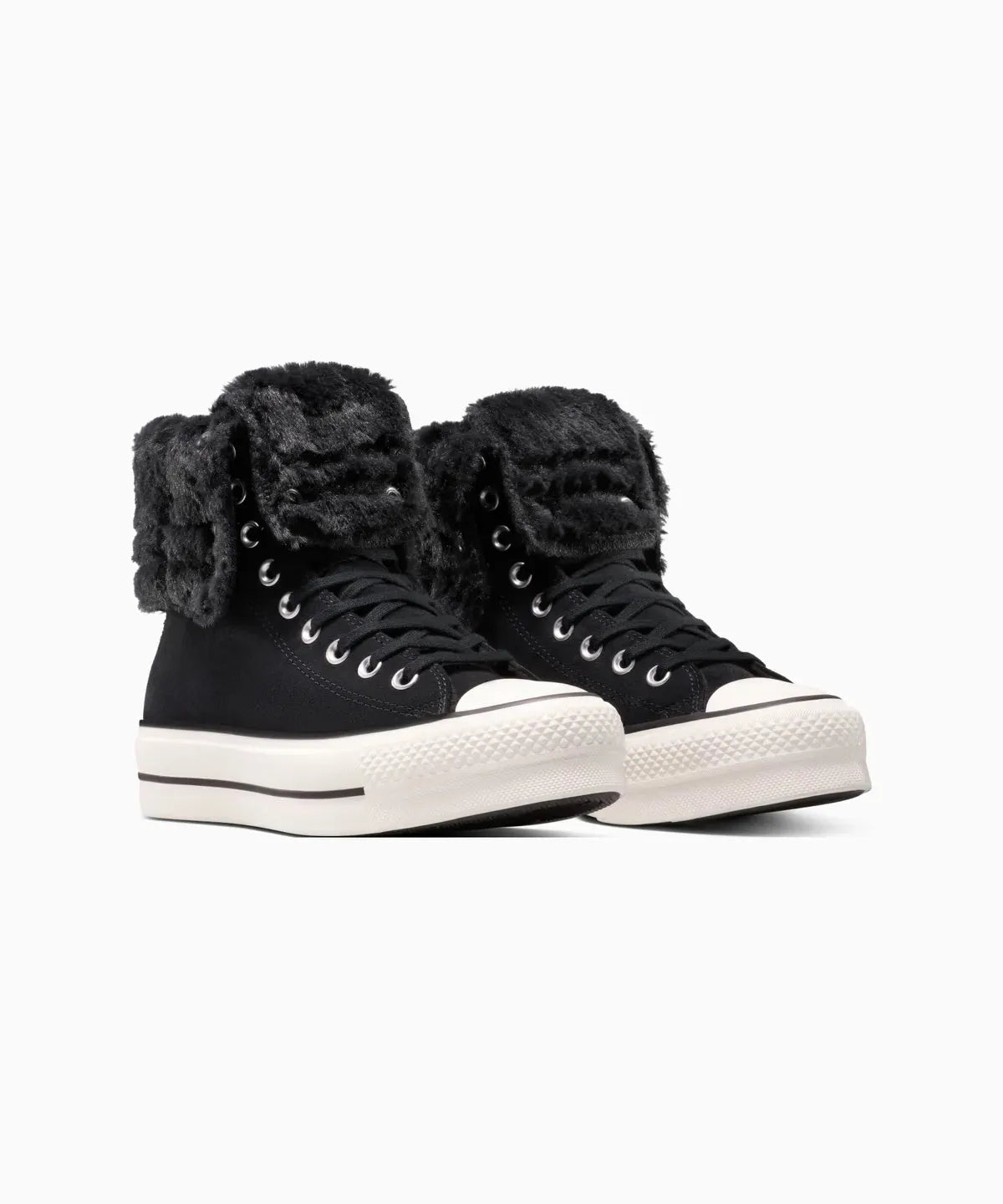 Women's All Star Fold Over Lift X-Hi Faux Fur