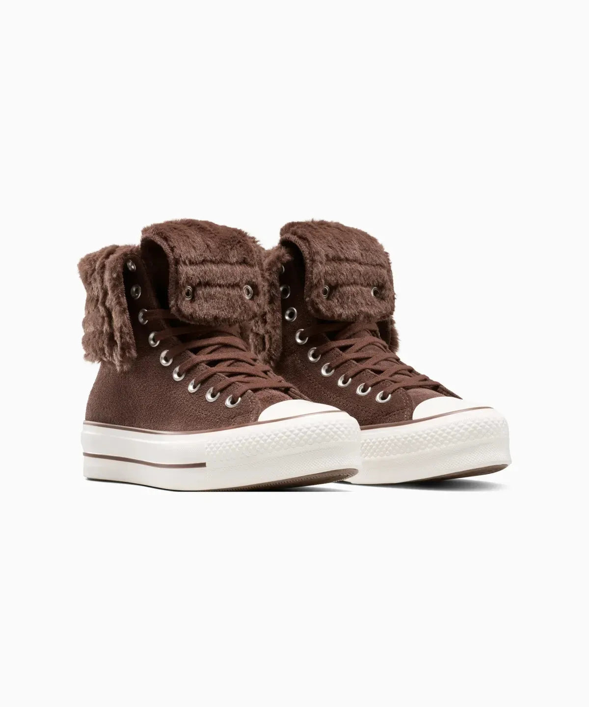Women's All Star Fold Over Lift X-Hi Faux Fur