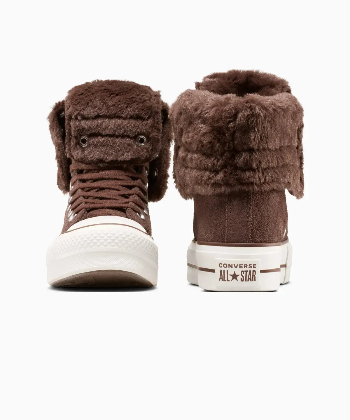 Women's All Star Fold Over Lift X-Hi Faux Fur