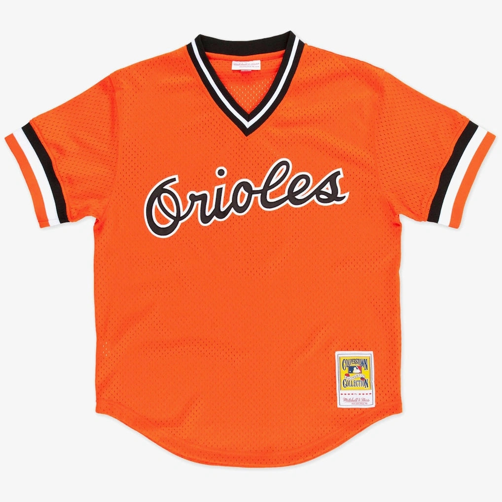 Authentic Cal Ripken Jr. Baltimore Orioles Orange 1988 Mesh Batting Practice Jersey