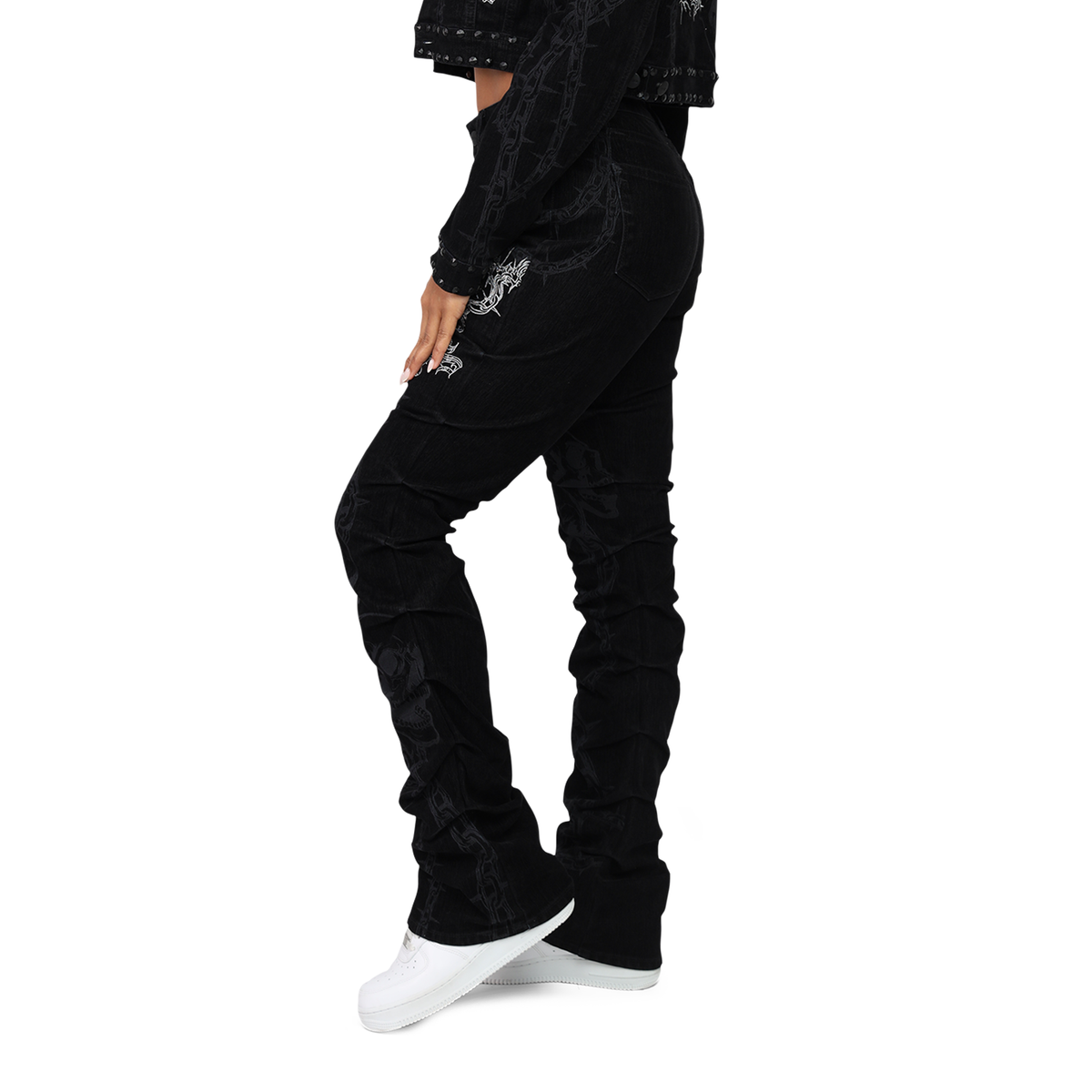 Women's High Rise Flocking Outfit