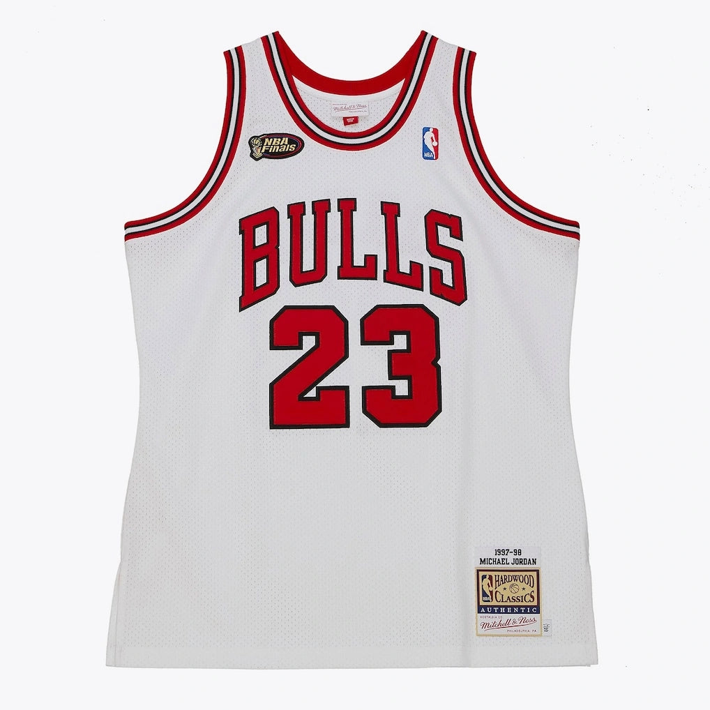 Authentic Michael Jordan Chicago Bulls White 1997-98 NBA Finals Home Jersey
