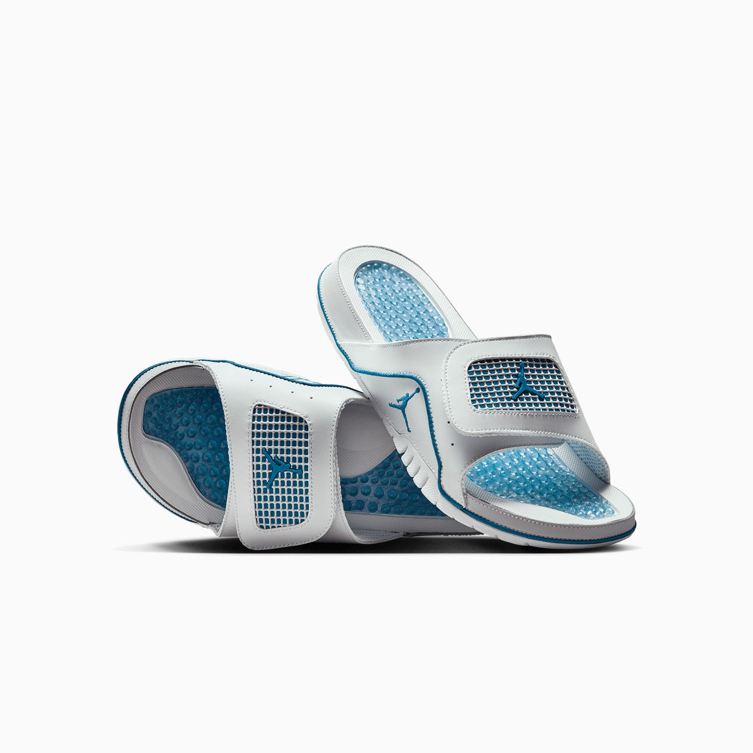 Blue jordan slides sales