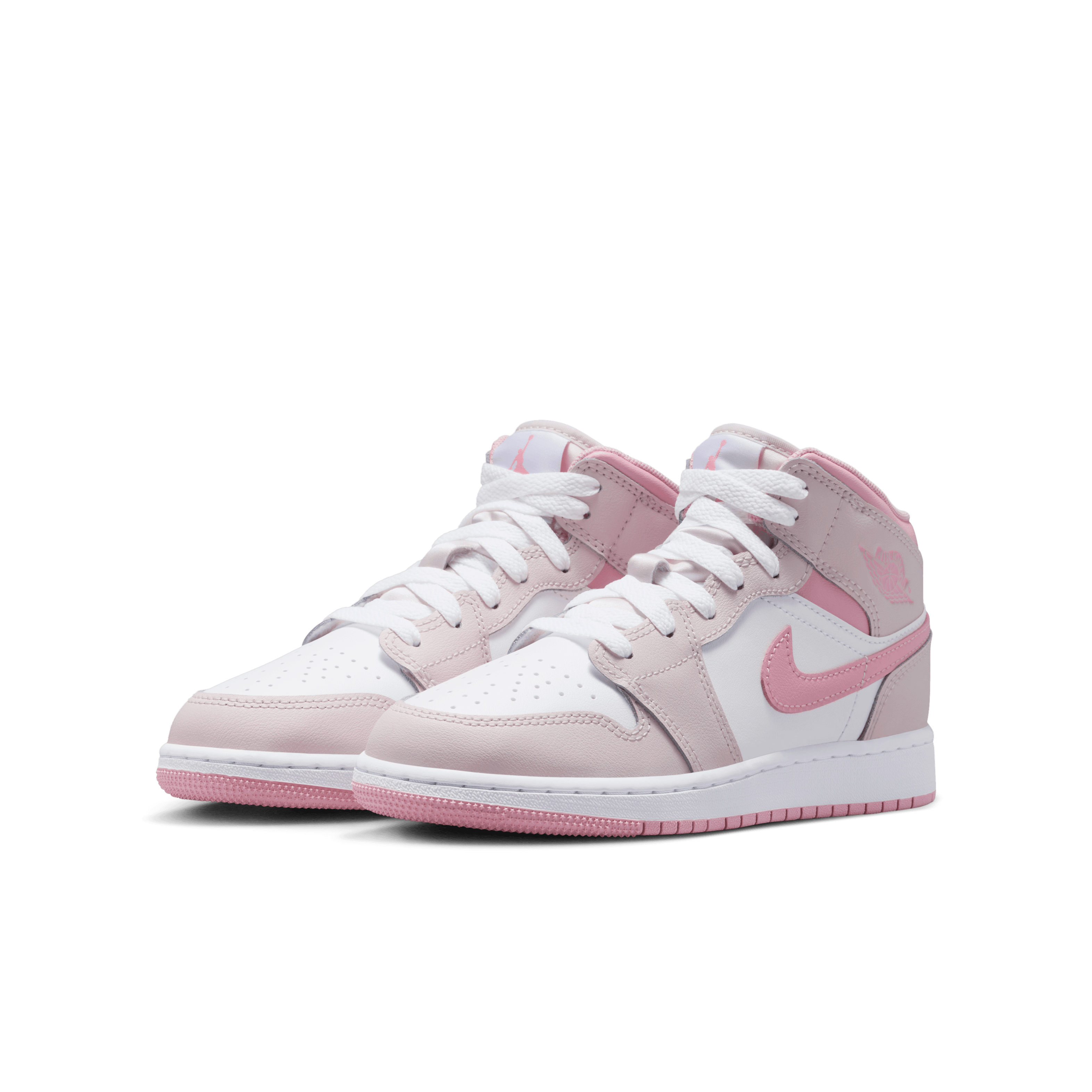 Kid's Air Jordan 1 Mid "Pearl Pink White" Grade School