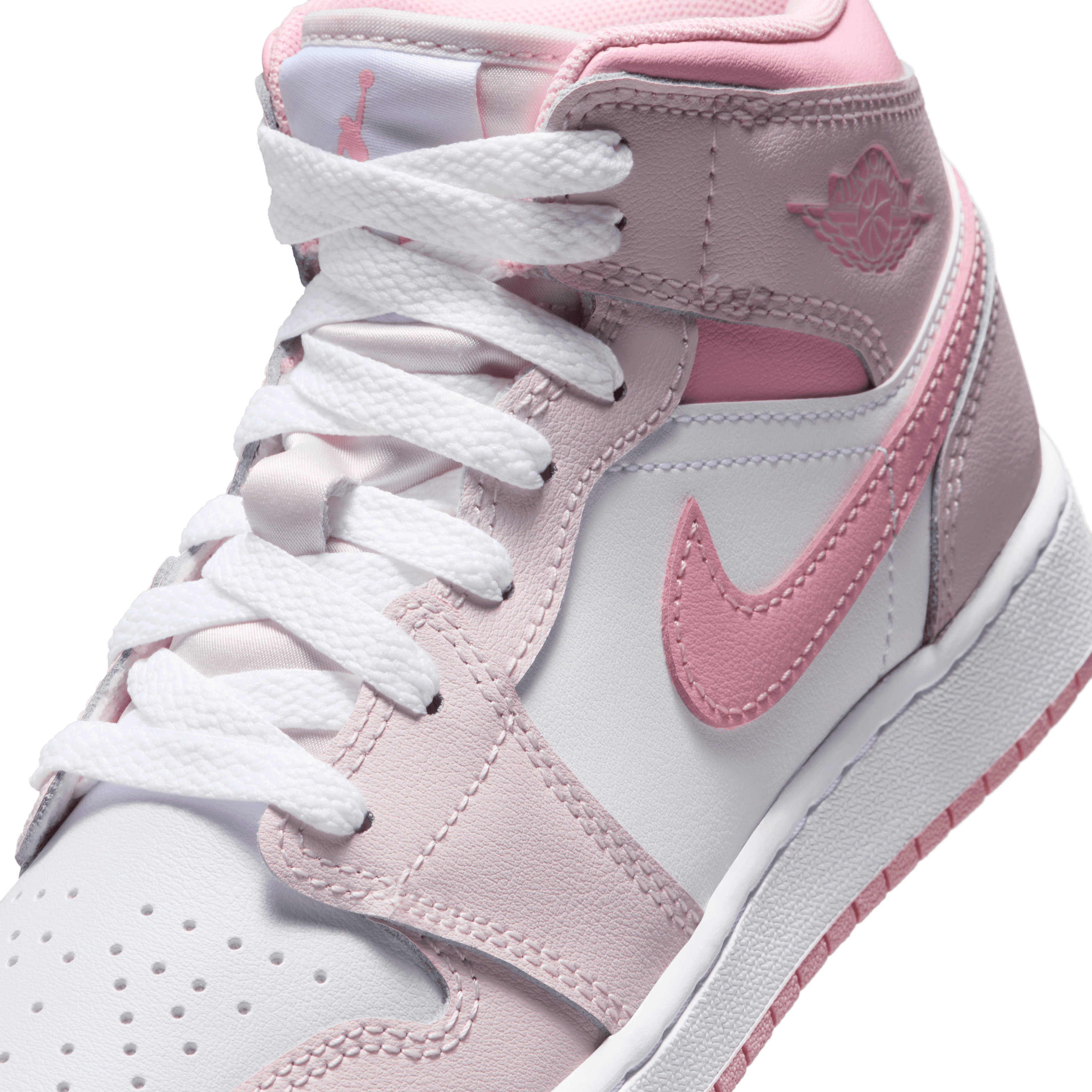 Kid's Air Jordan 1 Mid "Pearl Pink White" Grade School