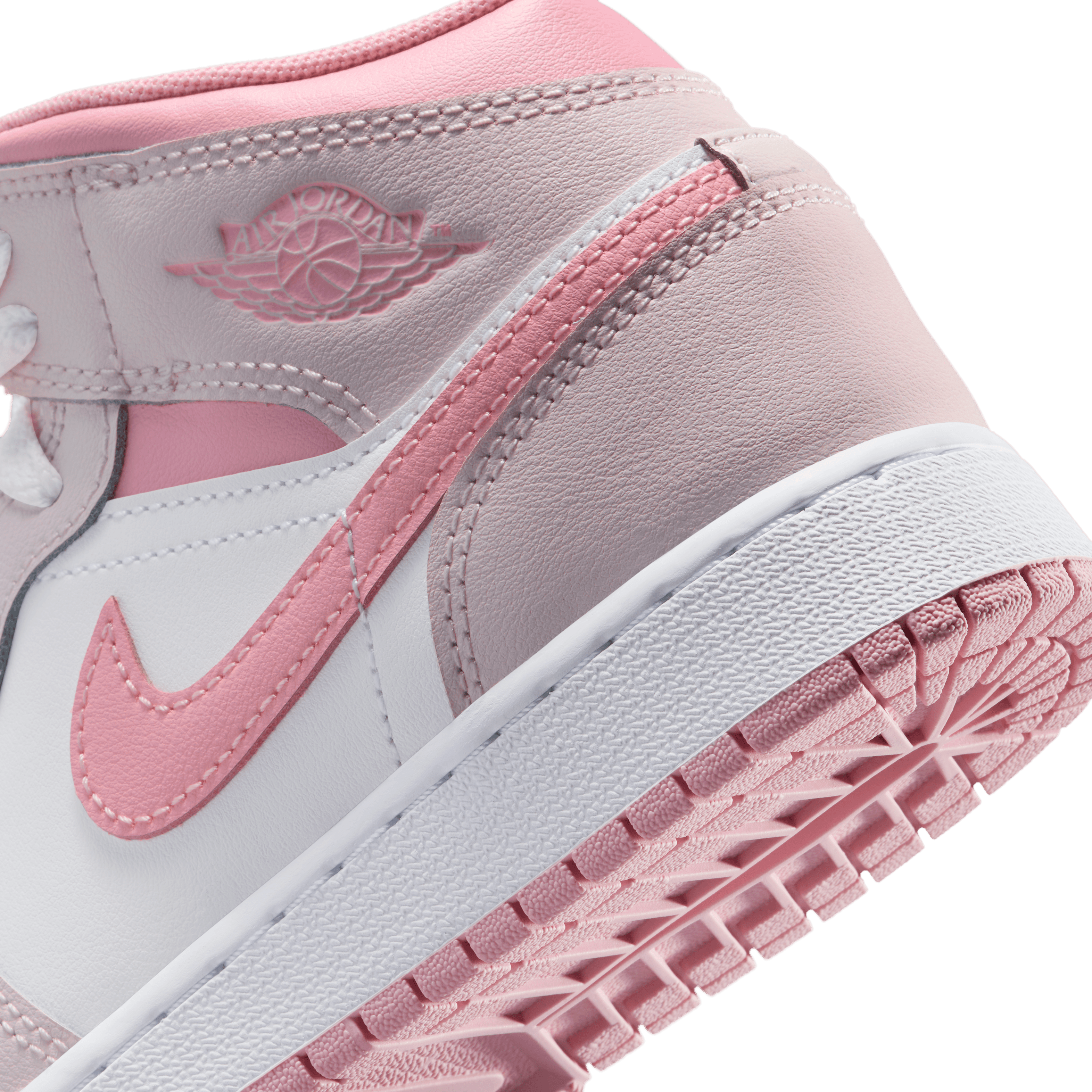 Kid's Air Jordan 1 Mid "Pearl Pink White" Grade School