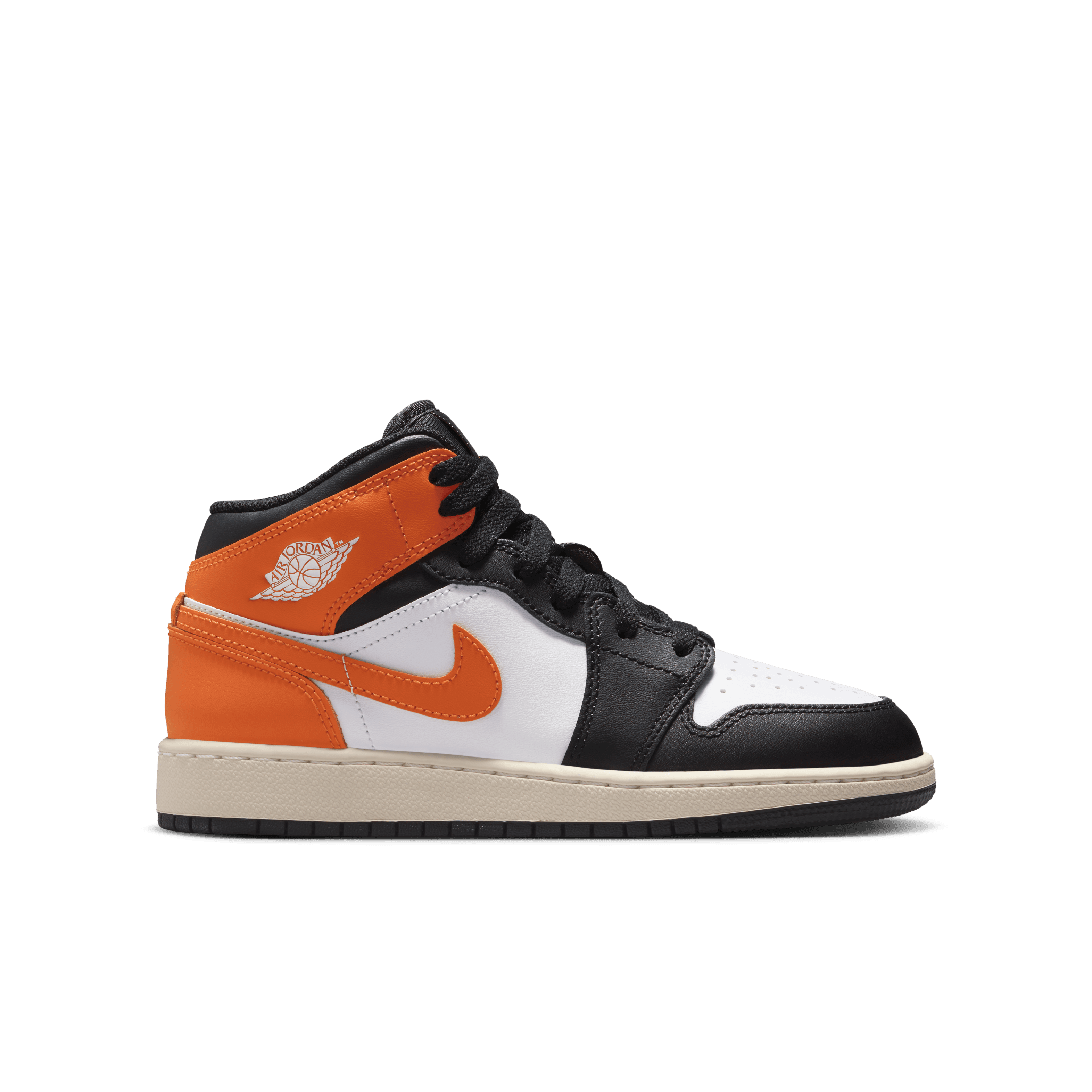 Kid's Air Jordan 1 Mid "Starfish Black Toe" Grade School