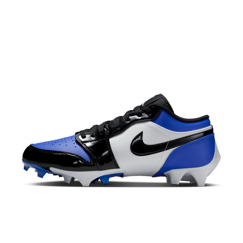 Air Jordan 1 Low TD Cleat “Royal Toe” side angle or lateral view