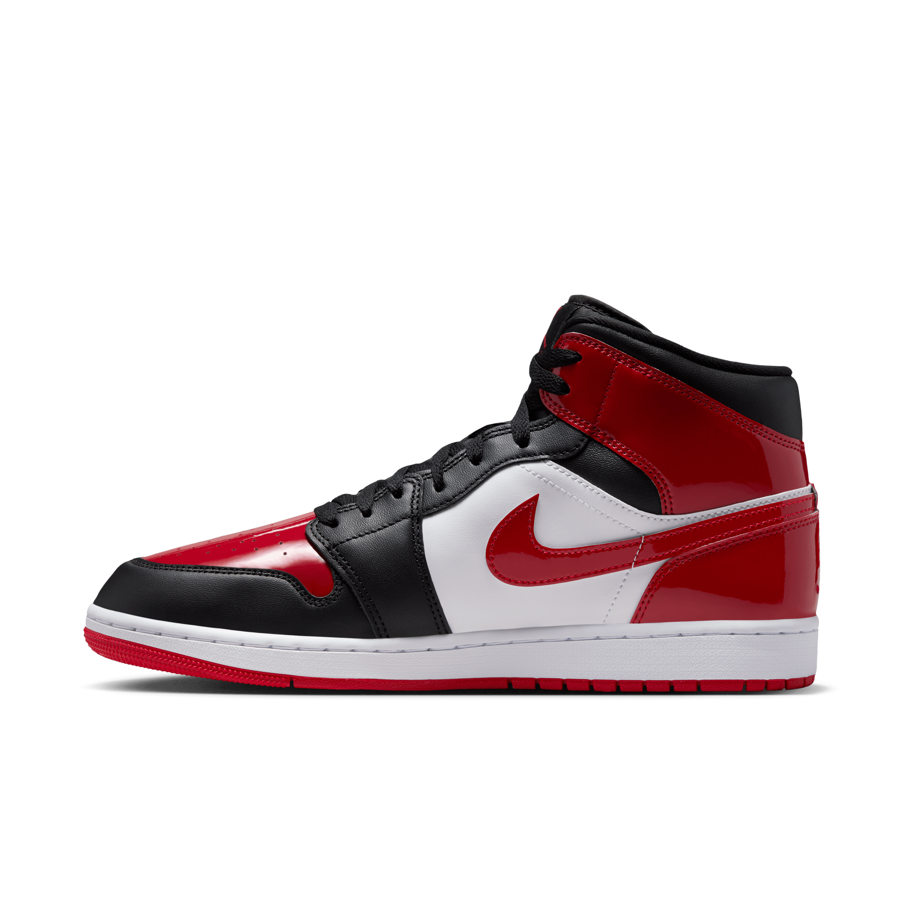 Men's Air Jordan 1 Mid SE "Patent Bred Toe"