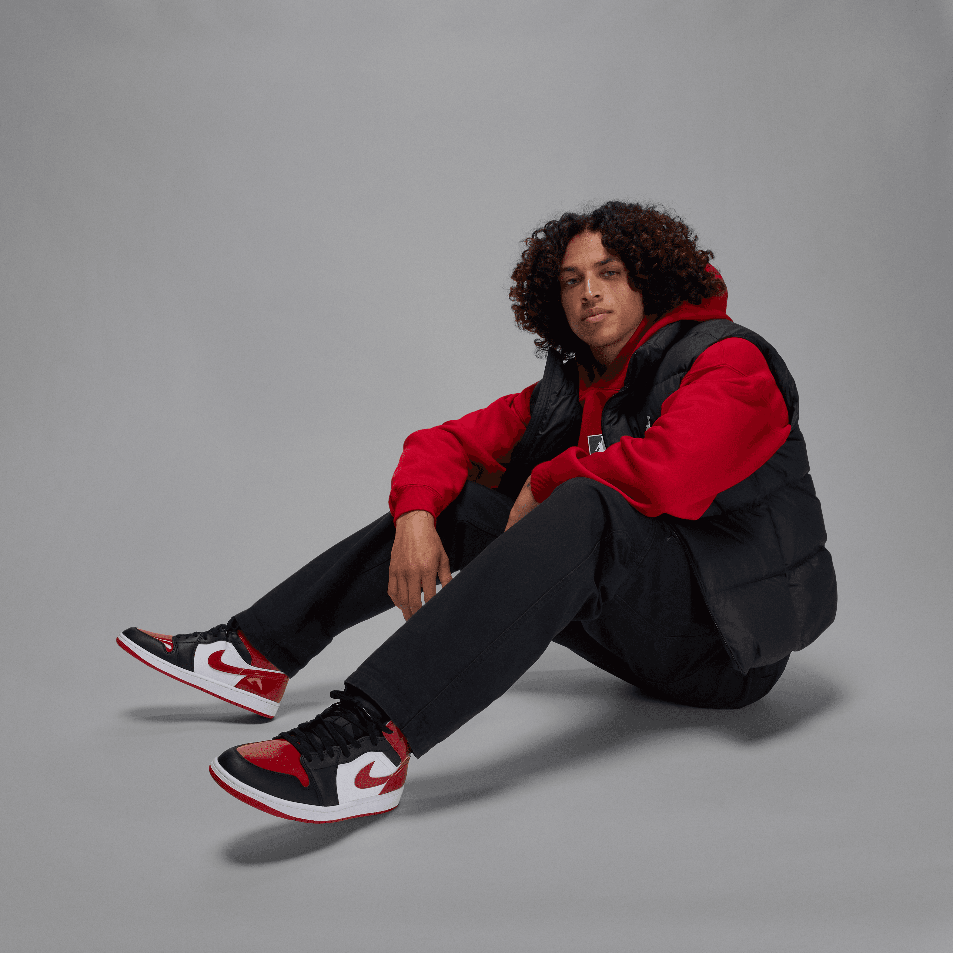 Men's Air Jordan 1 Mid SE "Patent Bred Toe"