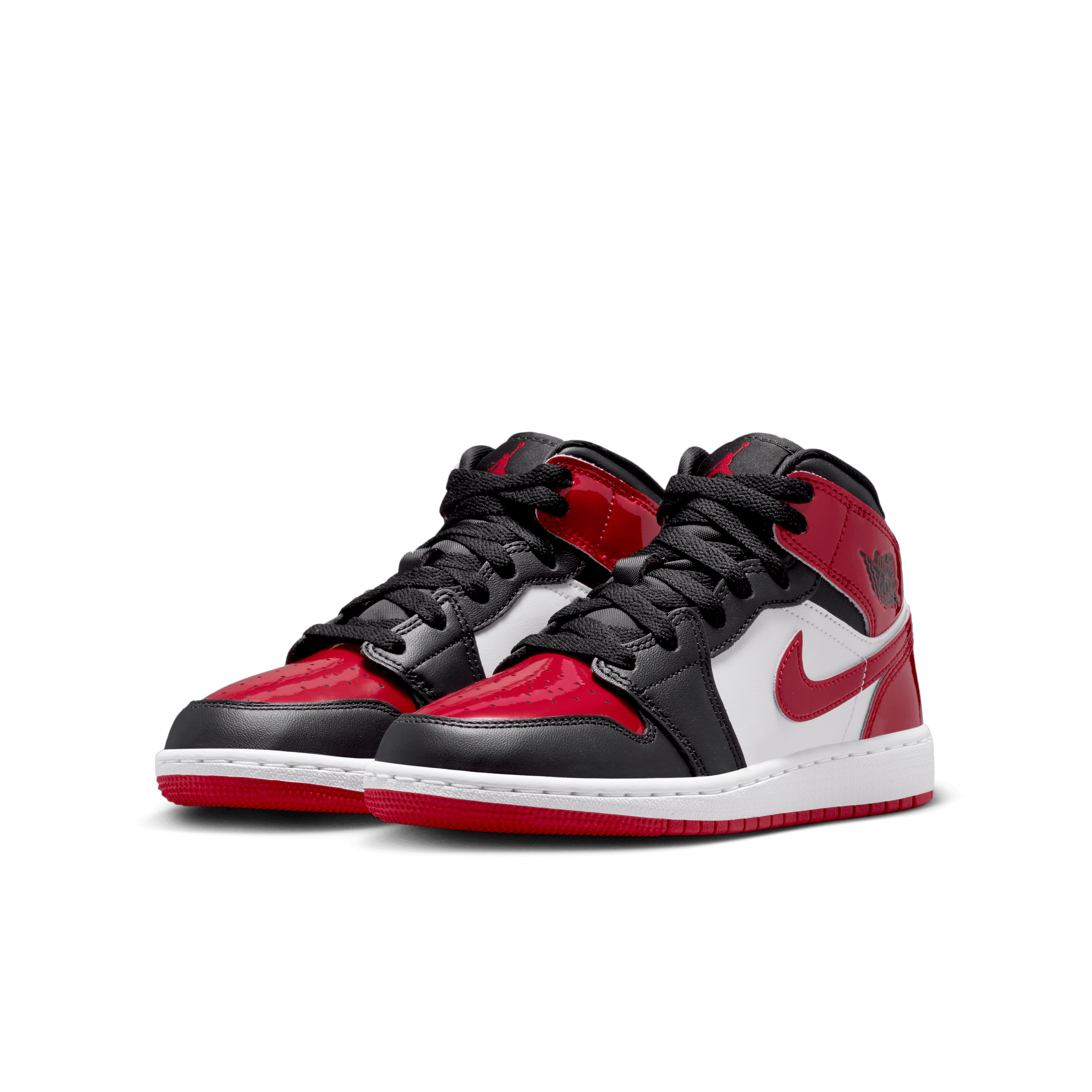 Kid's Air Jordan 1 Mid SE "Patent Bred Toe" Grade School