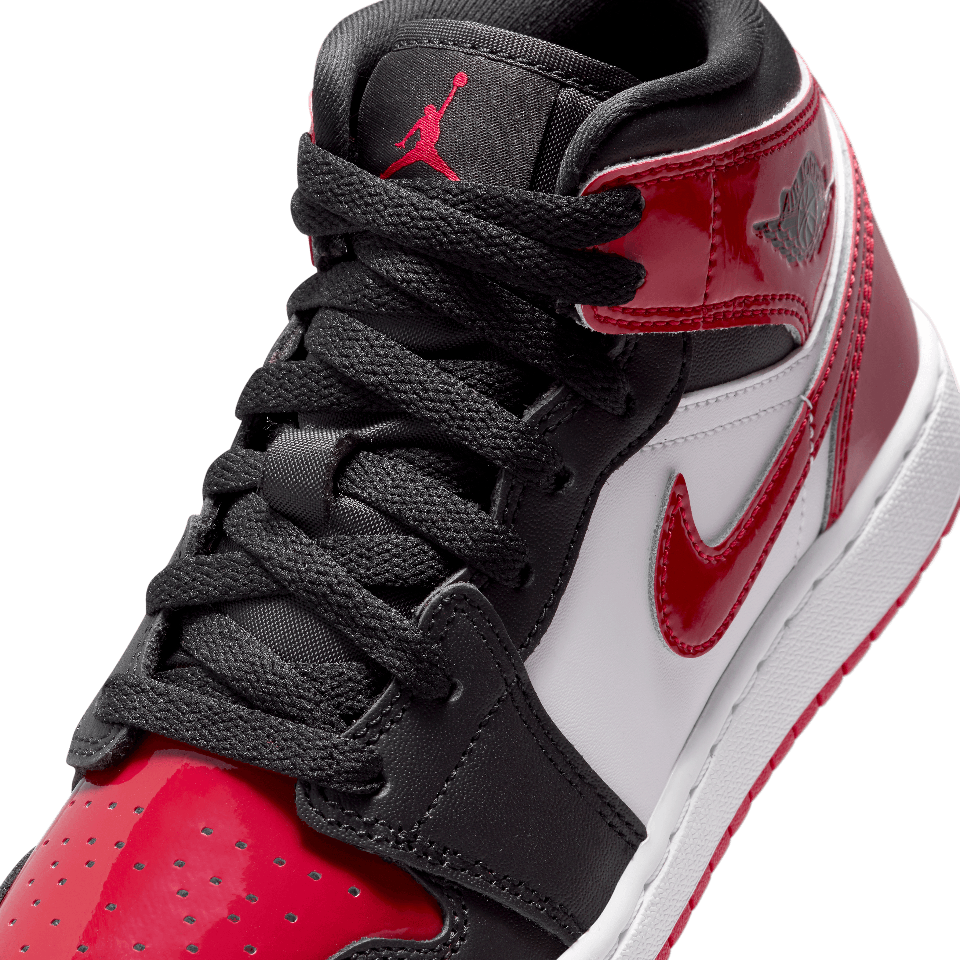 Kid's Air Jordan 1 Mid SE "Patent Bred Toe" Grade School