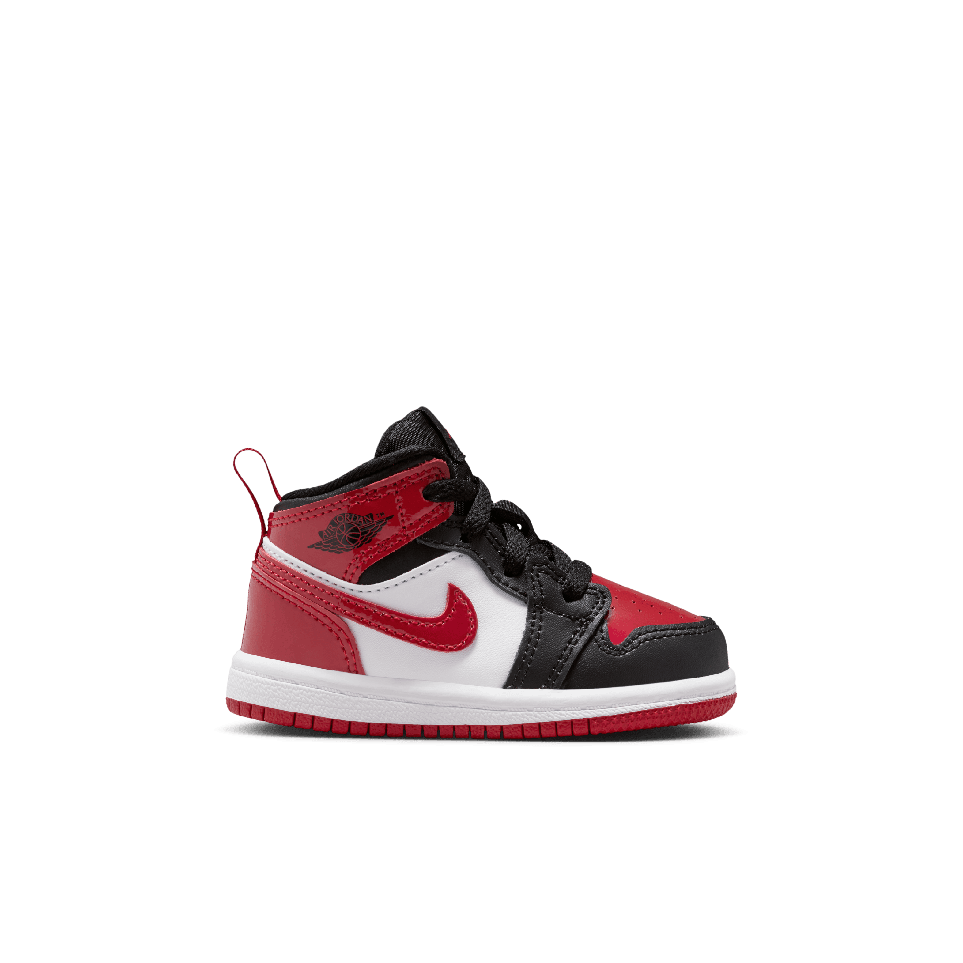 Kid's Jordan 1 Mid SE "Patent Bred Toe" Toddlers