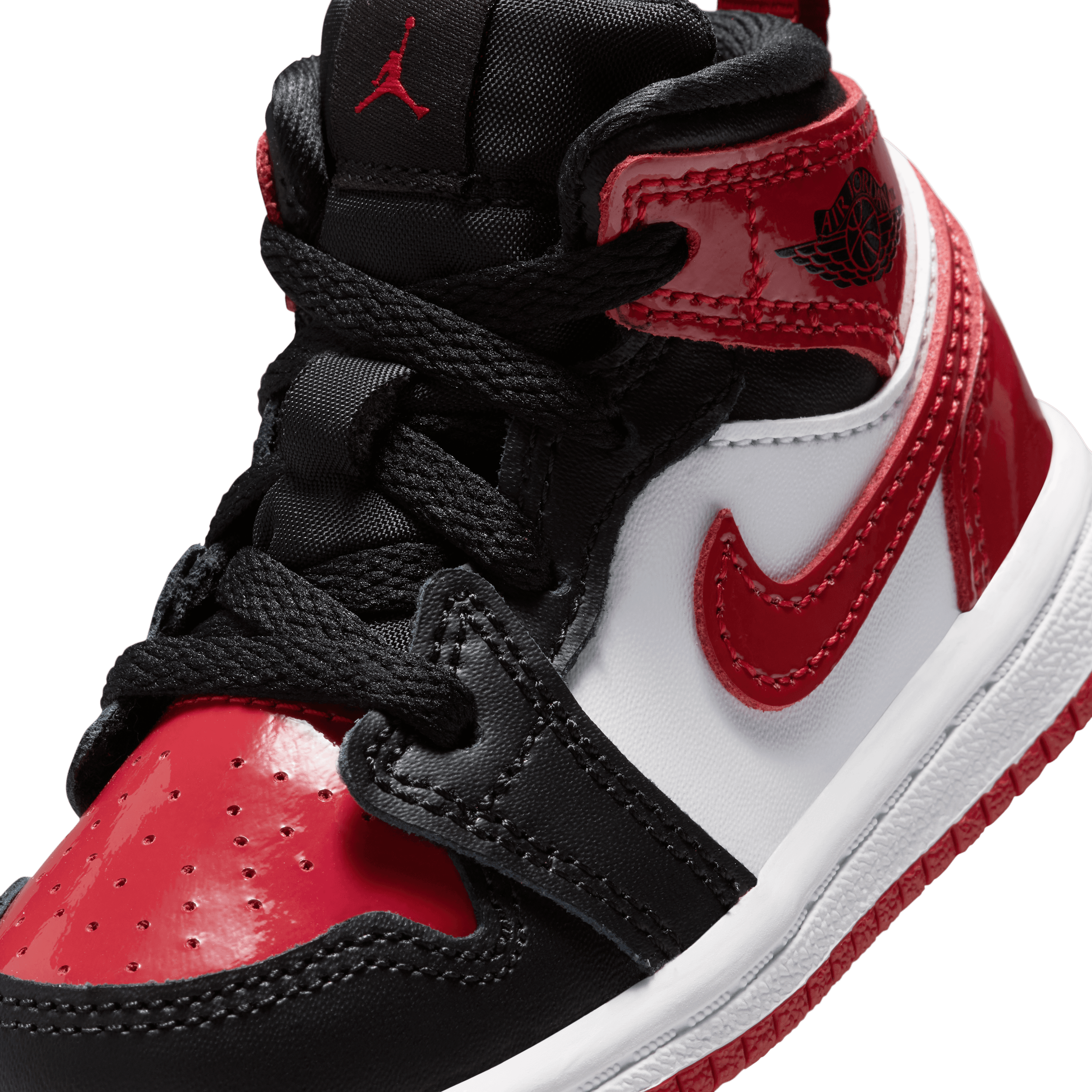 Kid's Jordan 1 Mid SE "Patent Bred Toe" Toddlers