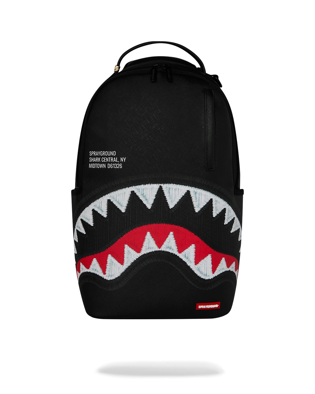 Shark Central Black Embroidered Shark Backpack