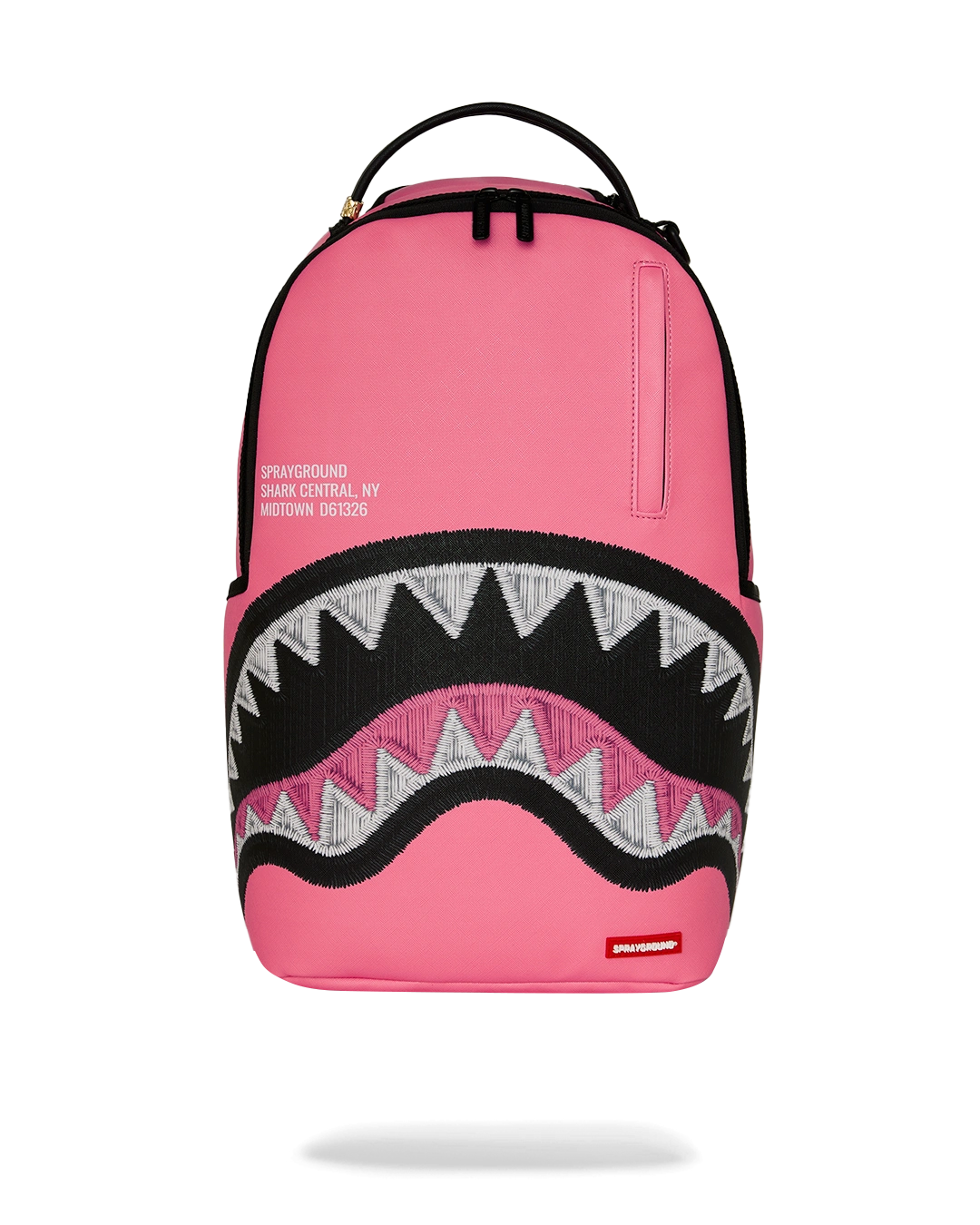 Shark Central Pink Embroidered Shark Backpack