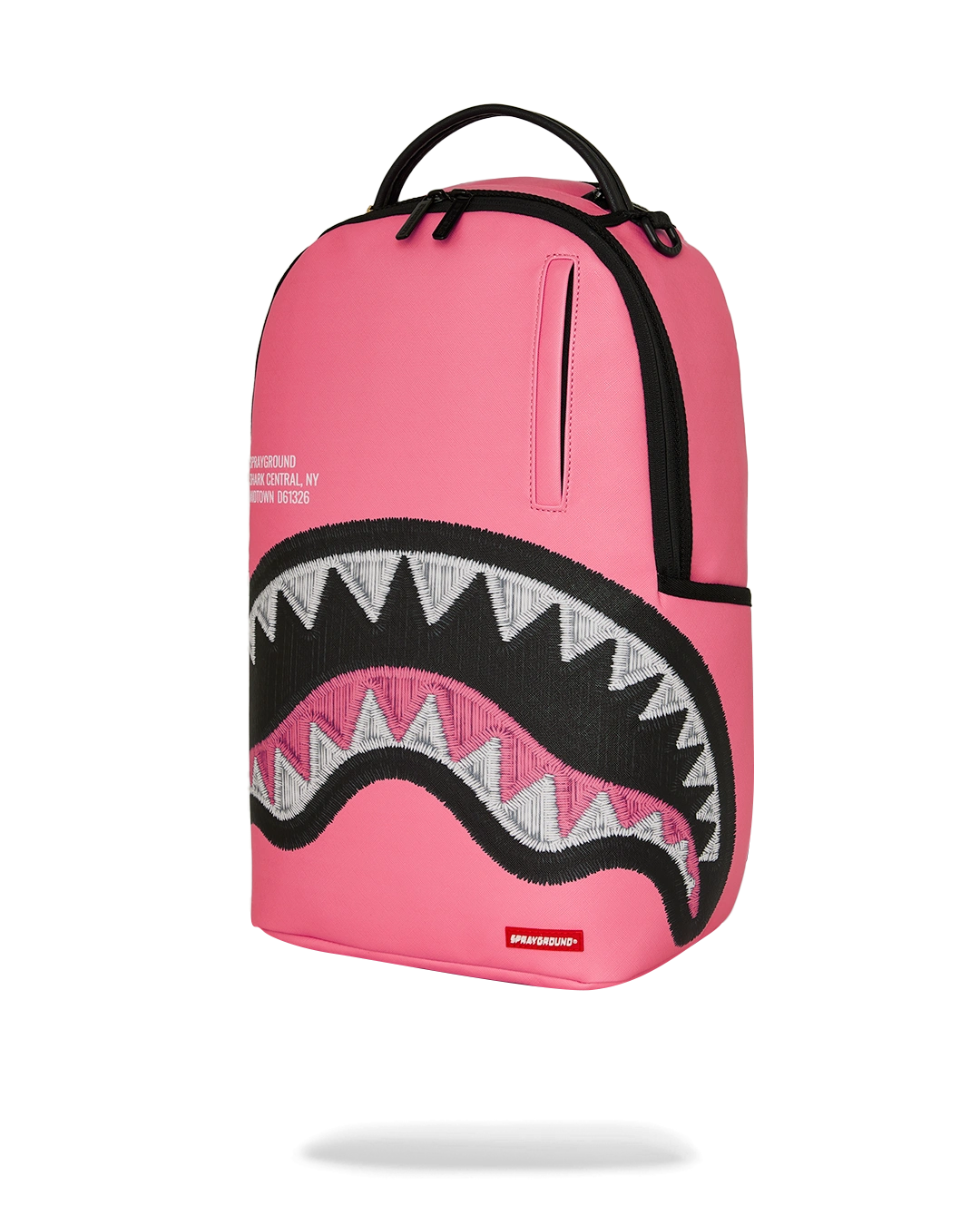 Shark Central Pink Embroidered Shark Backpack