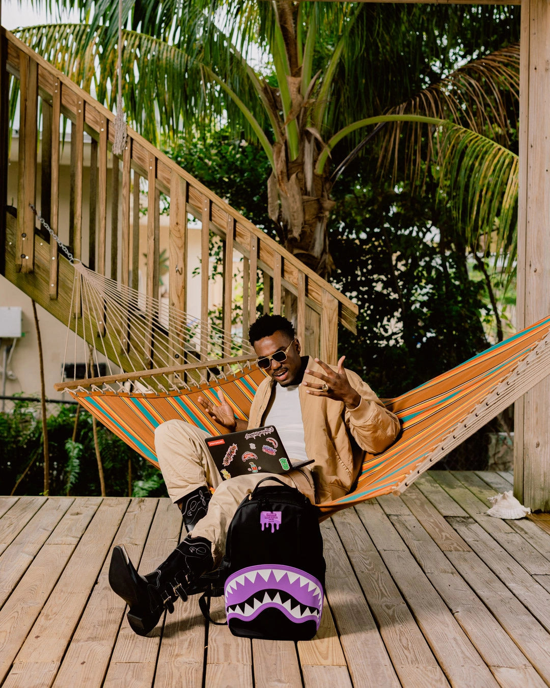 Shark Central Passport Purple Backpack