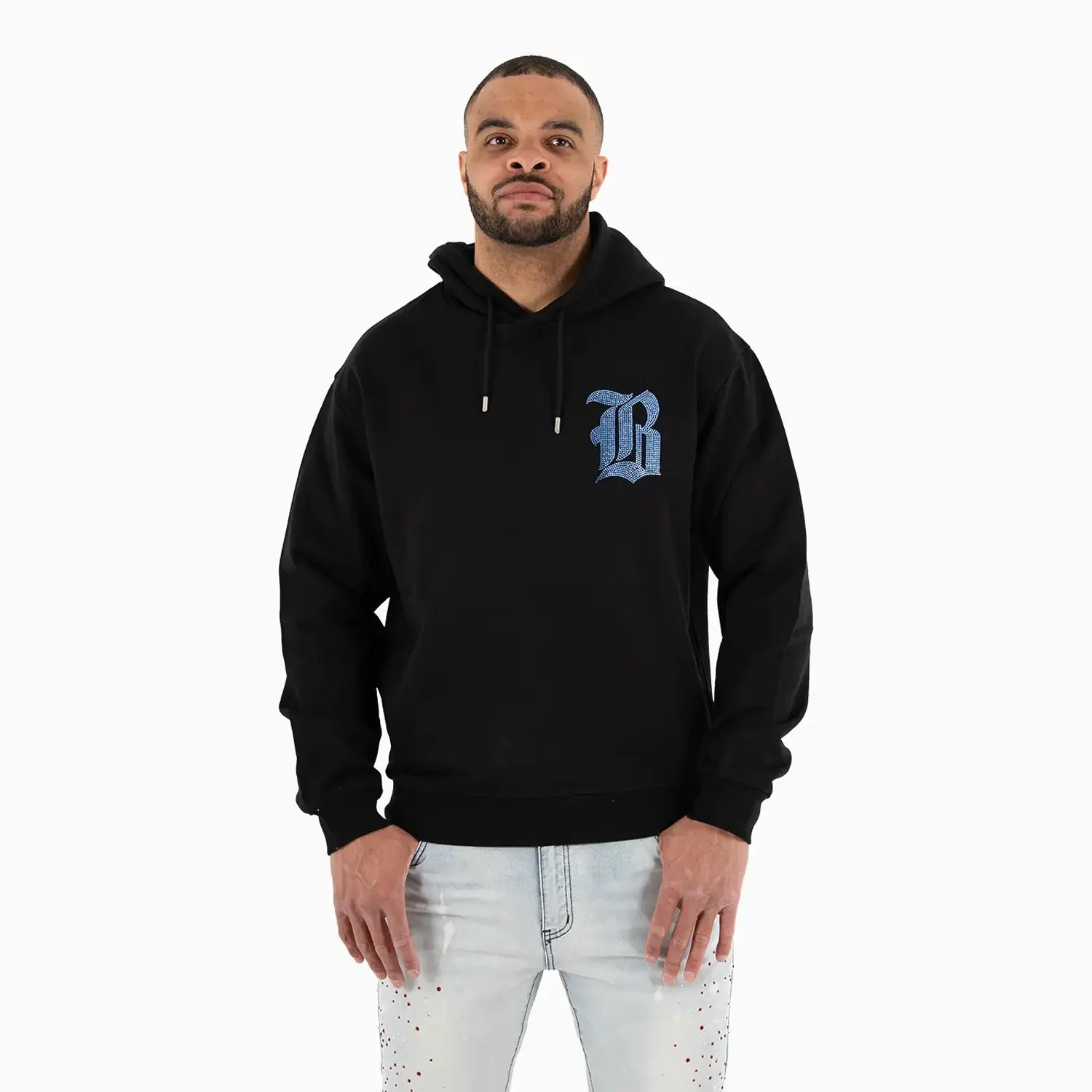 Men's Black Label Bling Hoodie Black Label - Tops and Bottoms USA