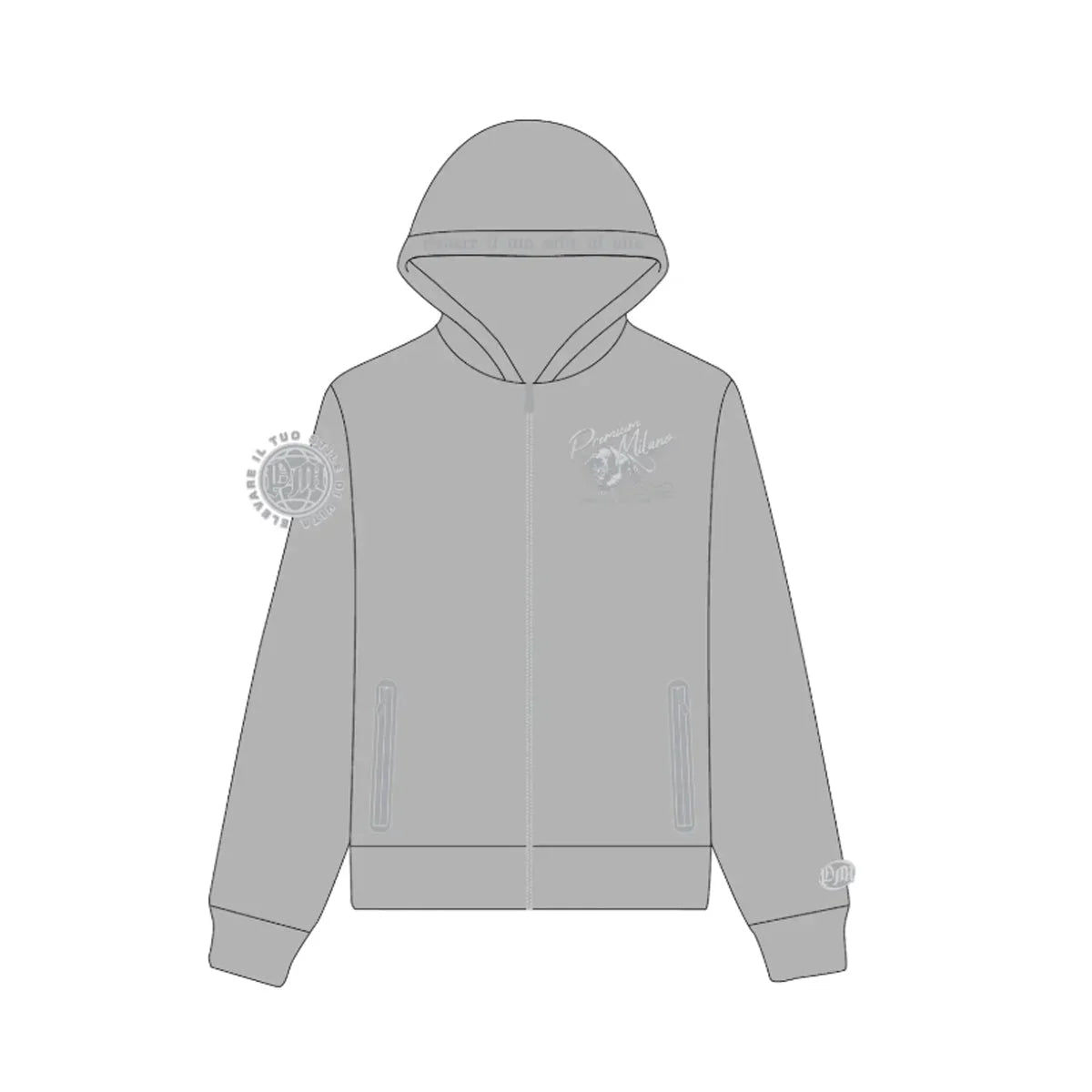 Men's Tonal Panther Zipper Hoodie