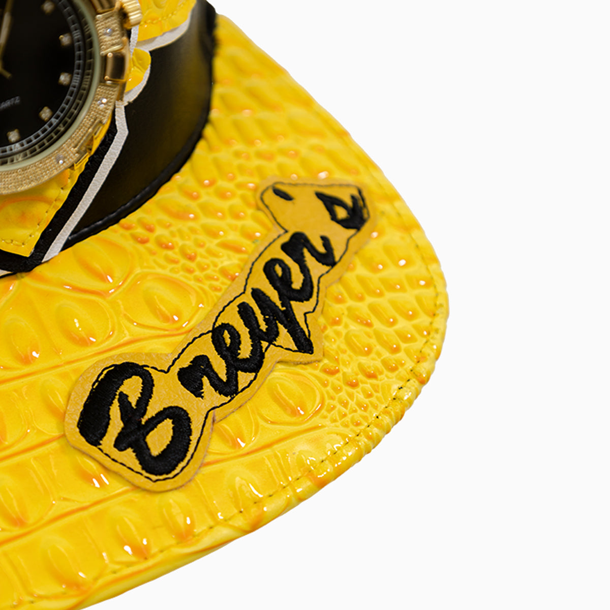 breyers-buck-50-leather-pattern-logo-hat-breyers-lwlgh-bl-yw