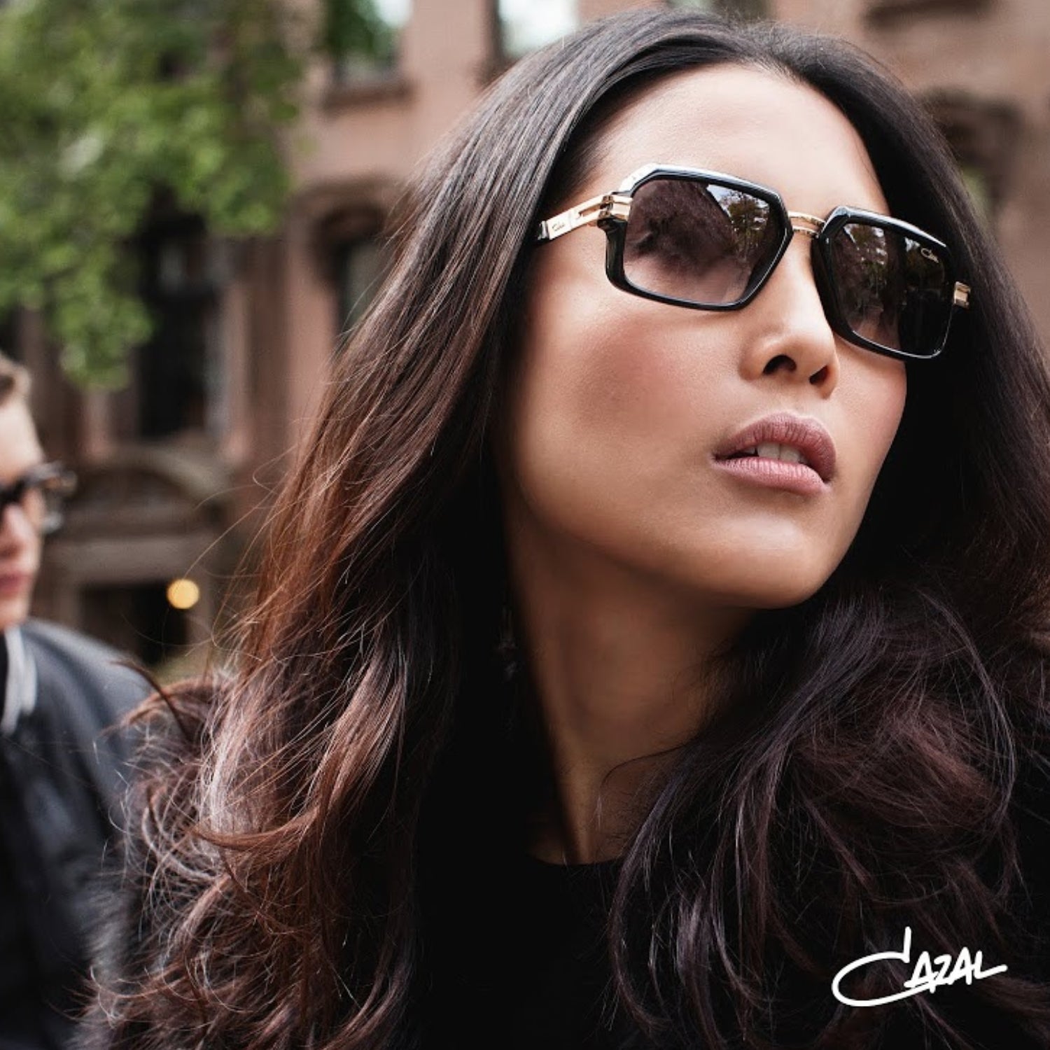 Cazal 682 Black Silver Gold Sunglasses